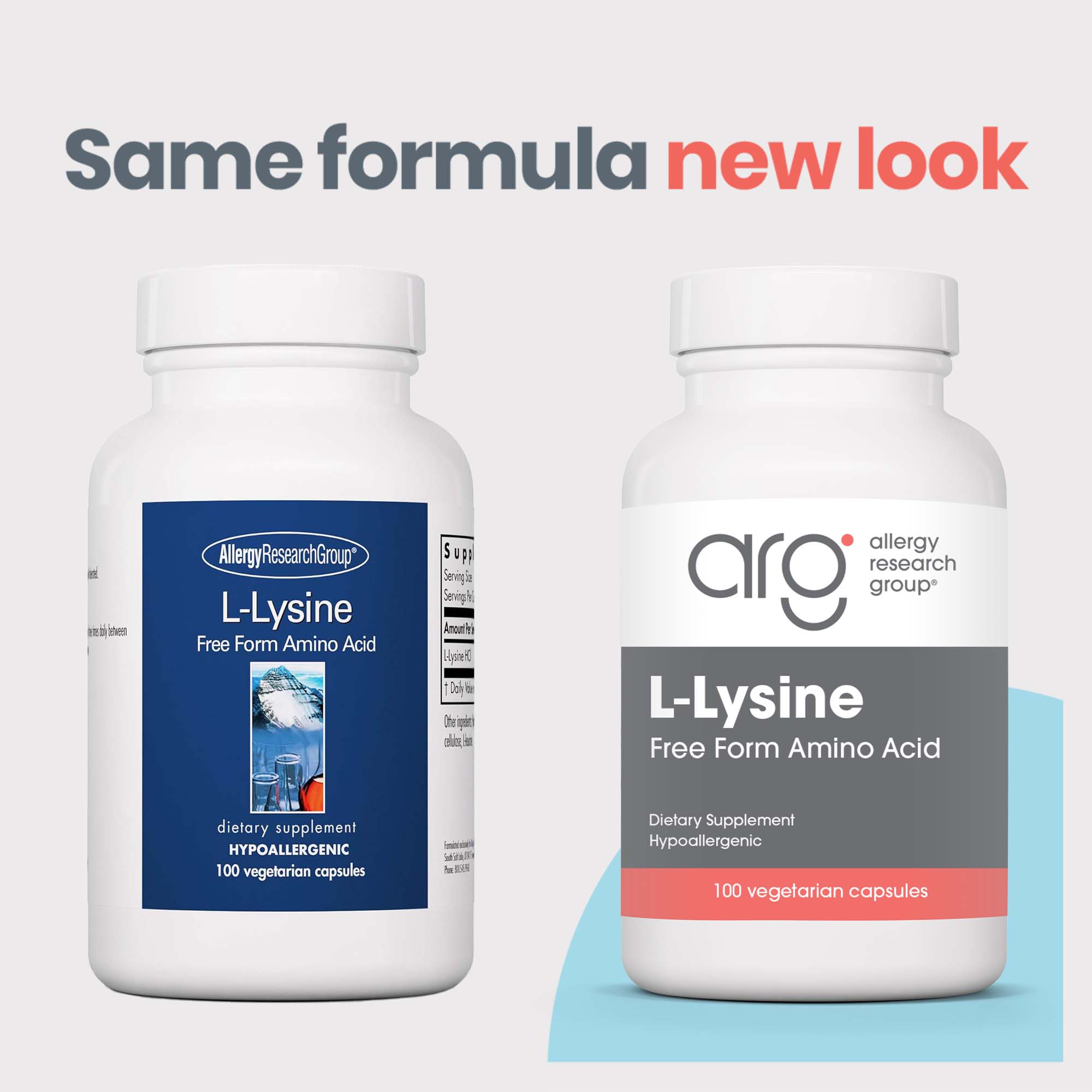 L-Lysine 500 mg - new look vs origina bottle