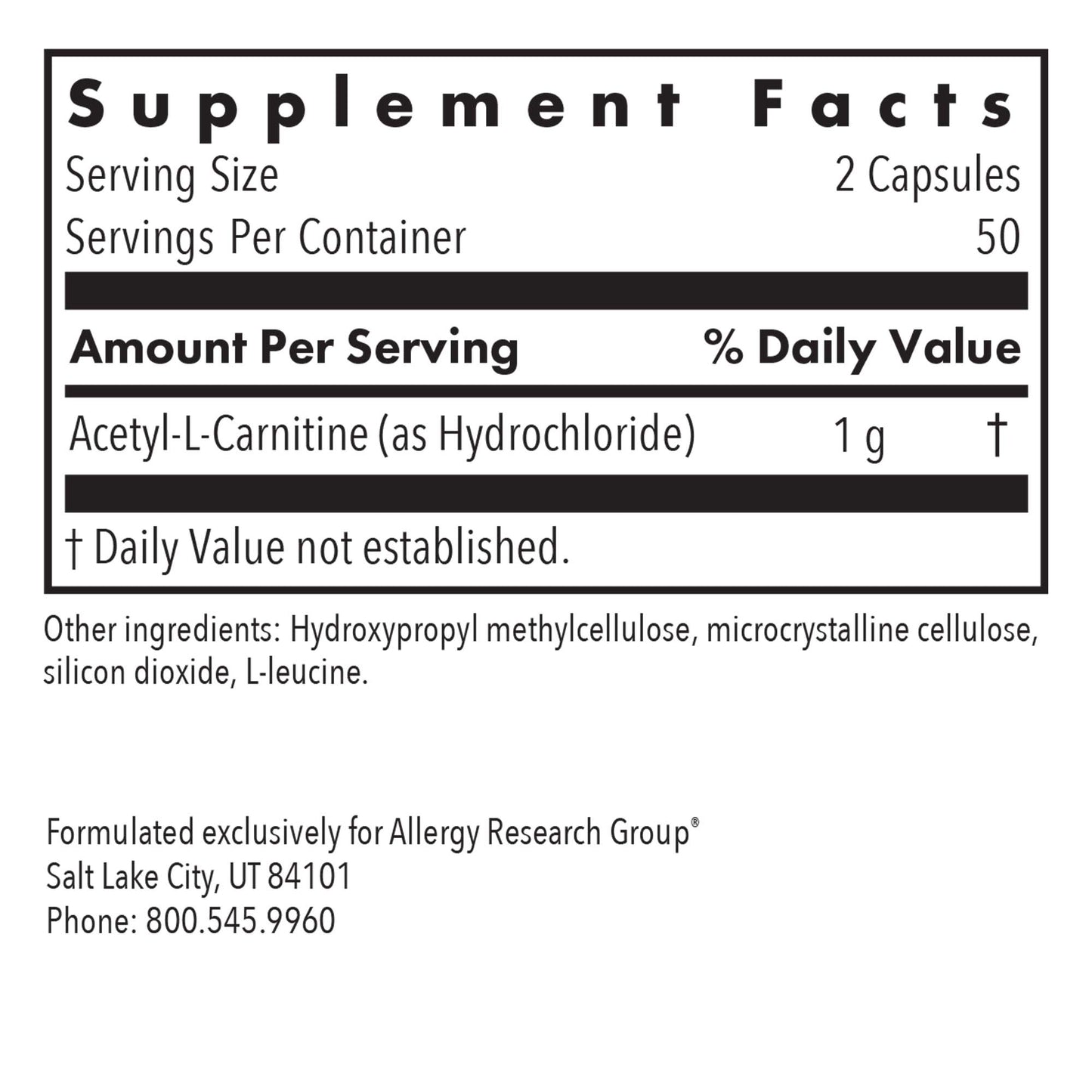 Acetyl-L-Carnitine 500 Mg