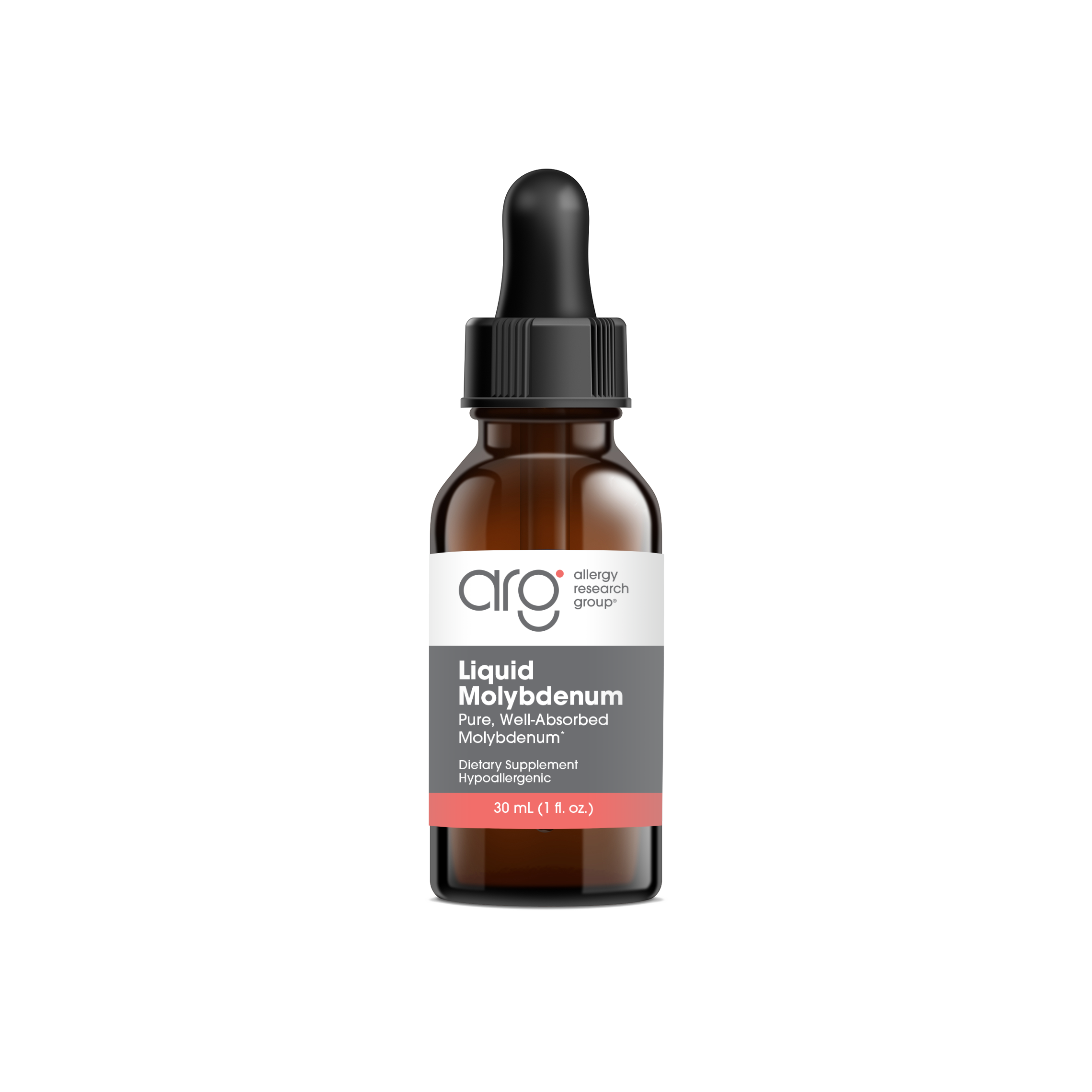 Allergy Research Group Liquid Molybdenum - 30 mL (1 fl. oz.) bottle front label