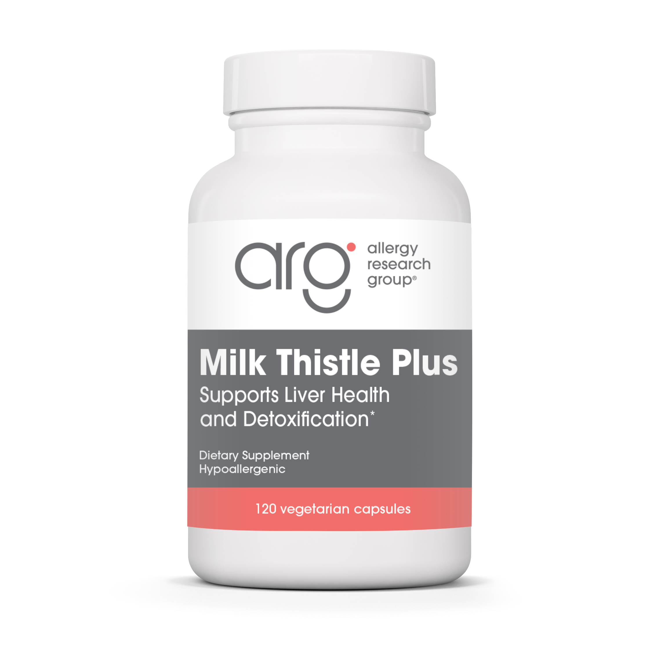 Allergy Research Group Milk Thistle Plus - 120 vegetarian capsules bottle front label