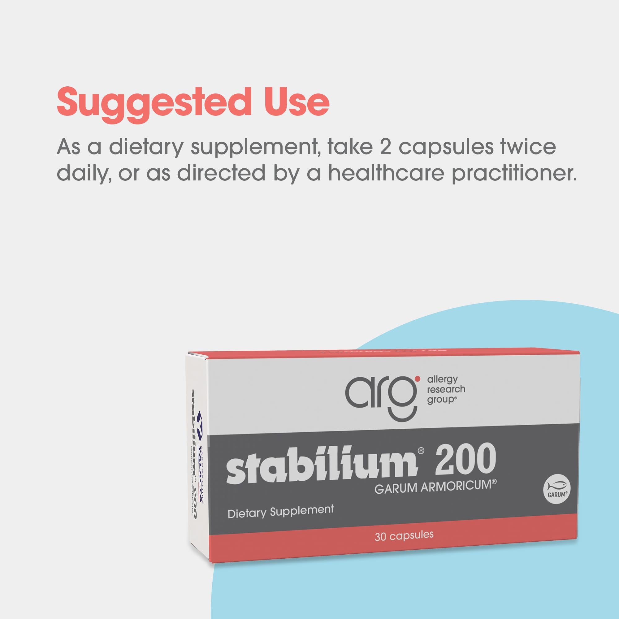 Stabilium® 200 Garum Armoricum® - suggested use: 2 capsules twice daily 