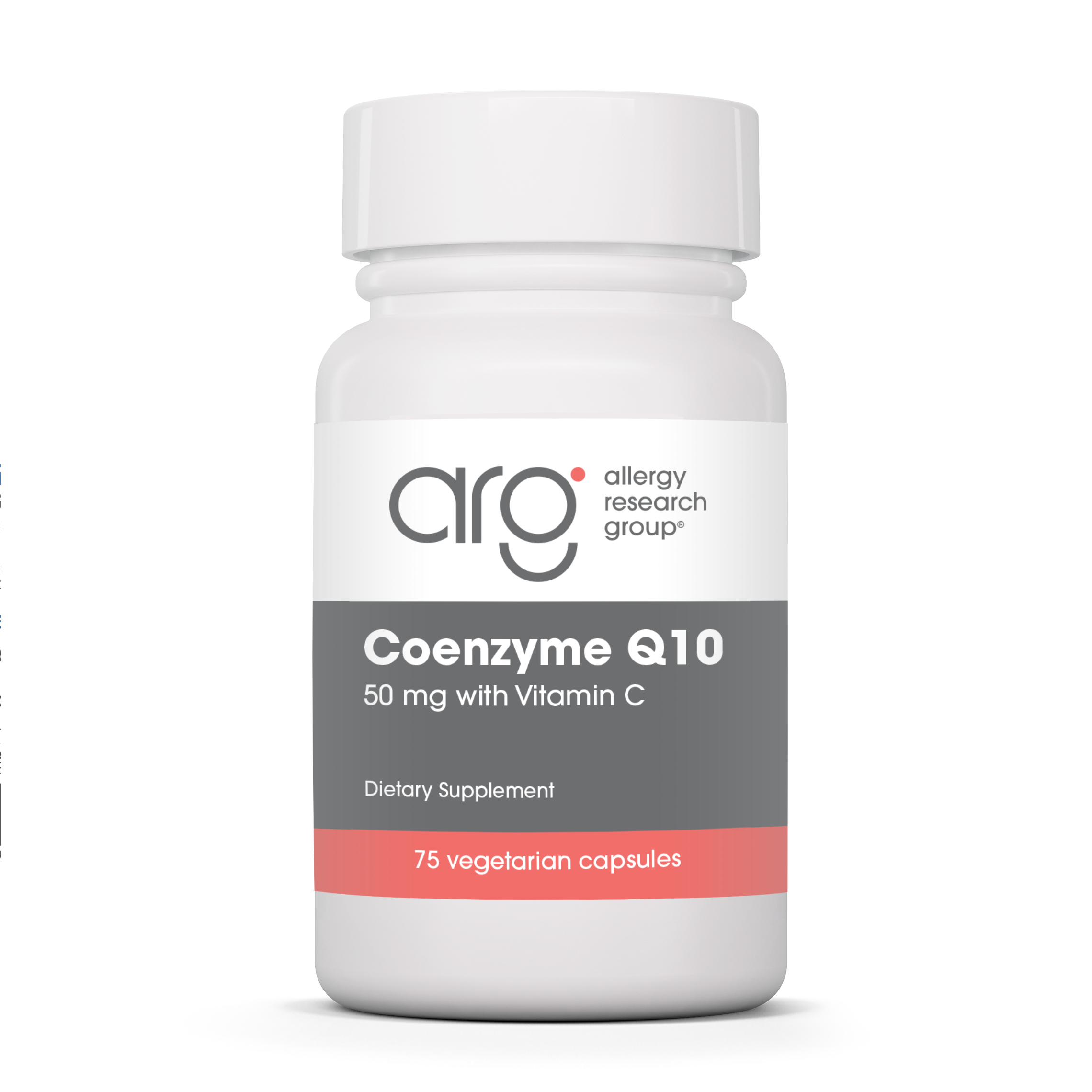 Allergy Research Group Coenzyme Q10 50 mg - 5 vegetarian capsules bottle front label 