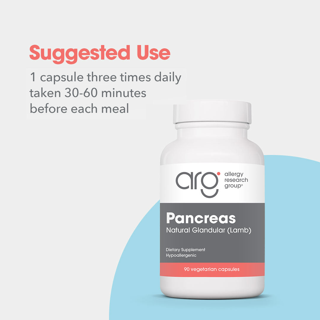 Pancreas Lamb - suggested use: 1 capsule three times daily taken 30-60 minutes before each meal