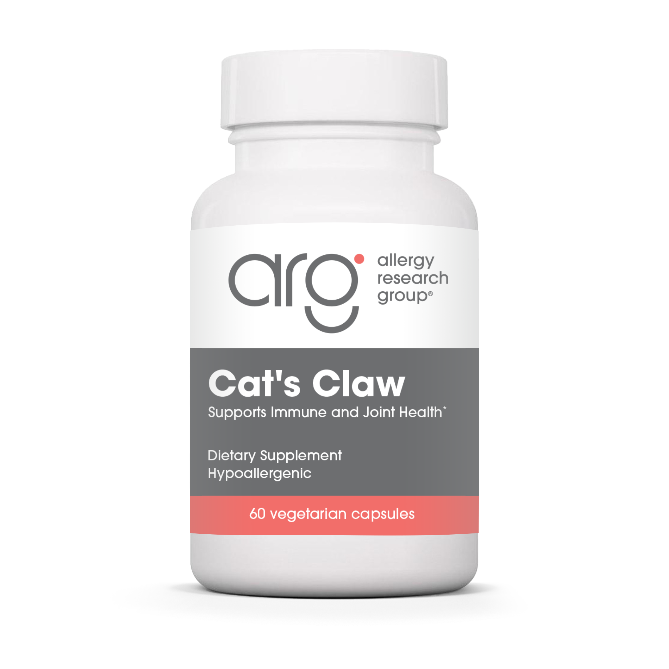 Allergy Research Group Cat's Claw - 60 vegetarian capsules bottle front label 