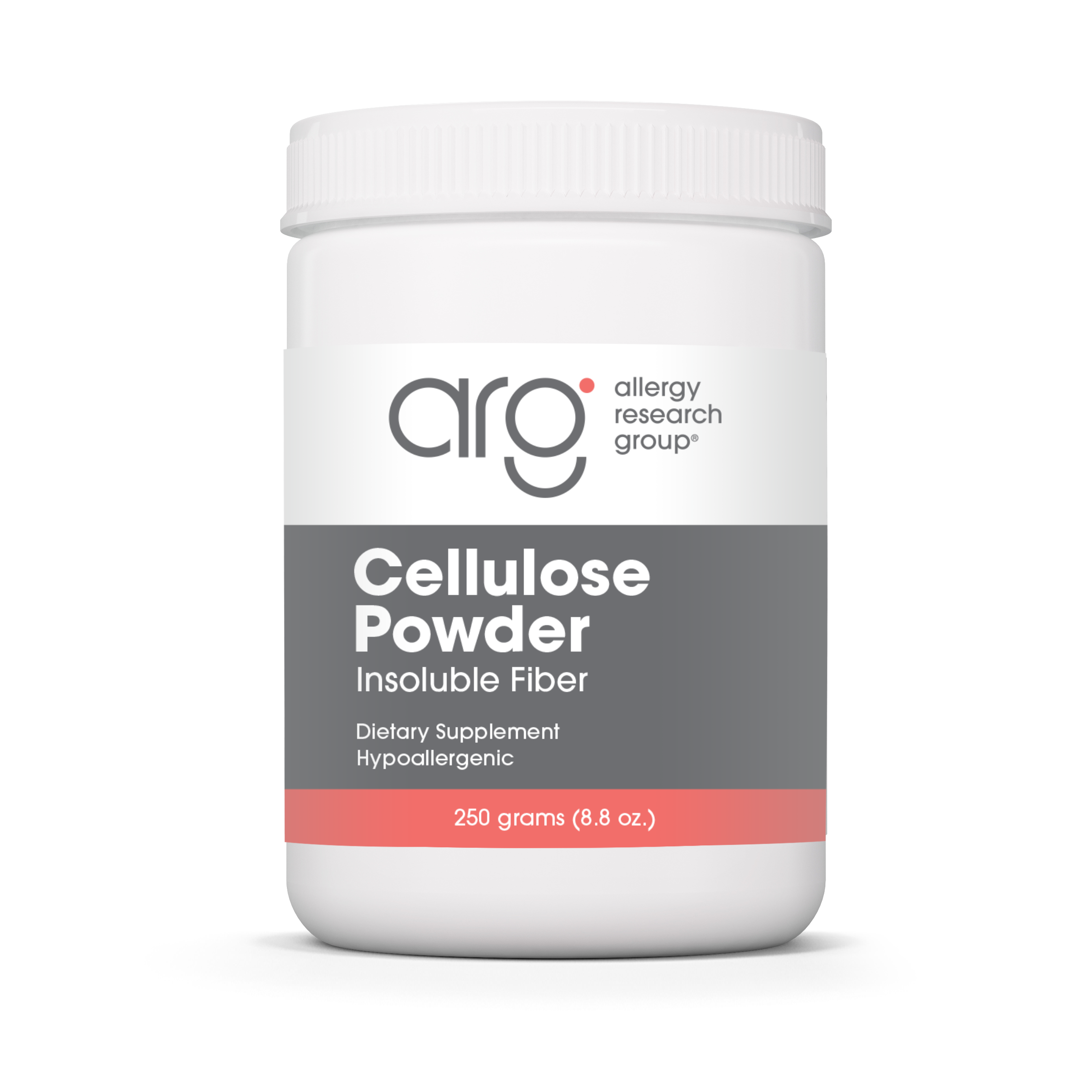 Allergy Research Group Cellulose Powder - 250 grams ( 8.8 oz) bottle front label 