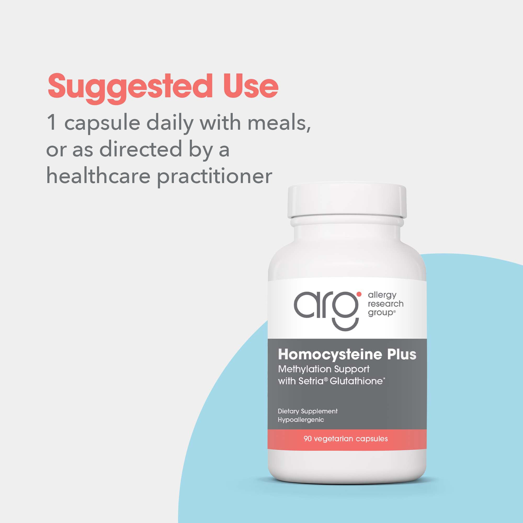 Homocysteine Plus - suggested use: 1 capsule daily with meals