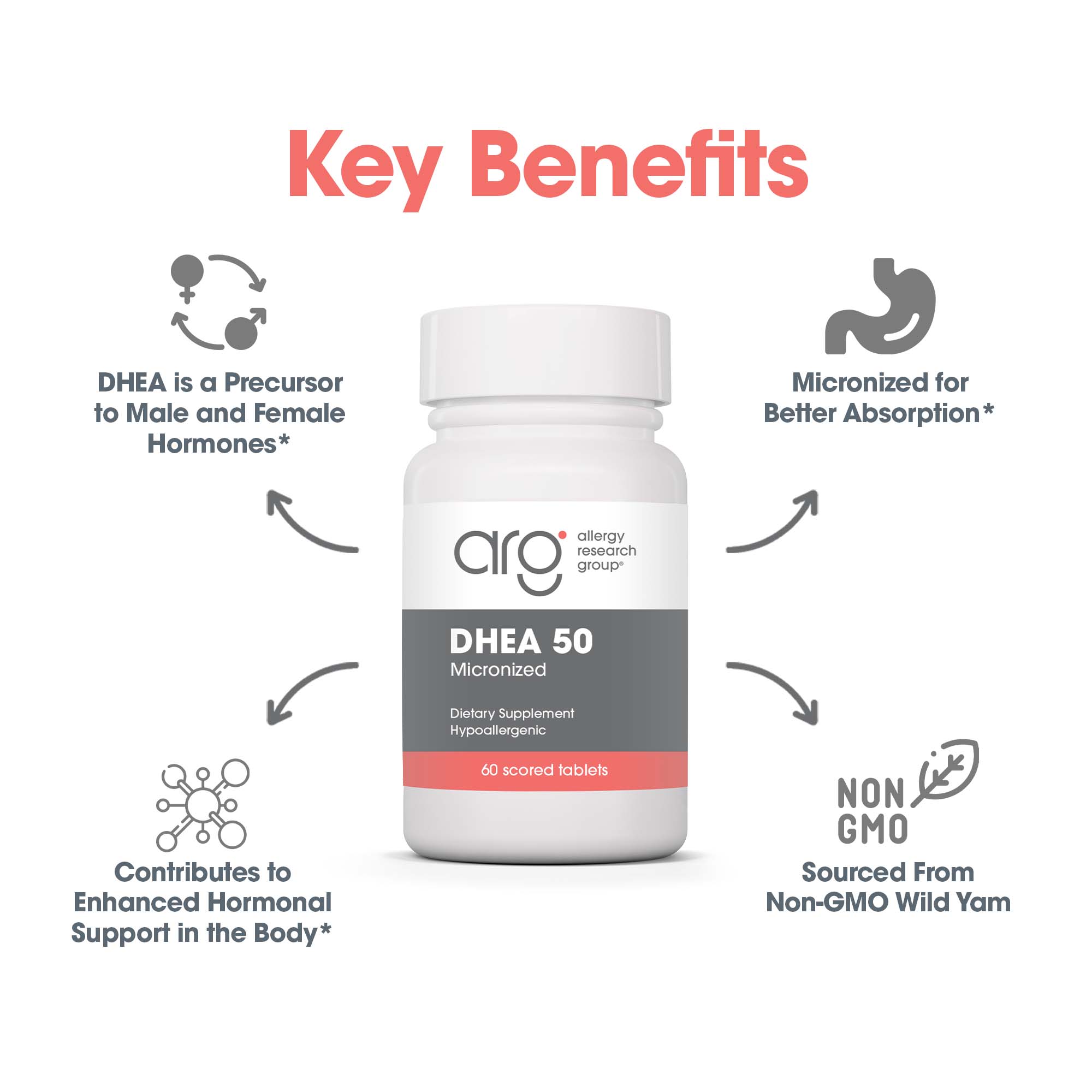 DHEA 50 mg - key benefits including enhanced hormonal support in the body 