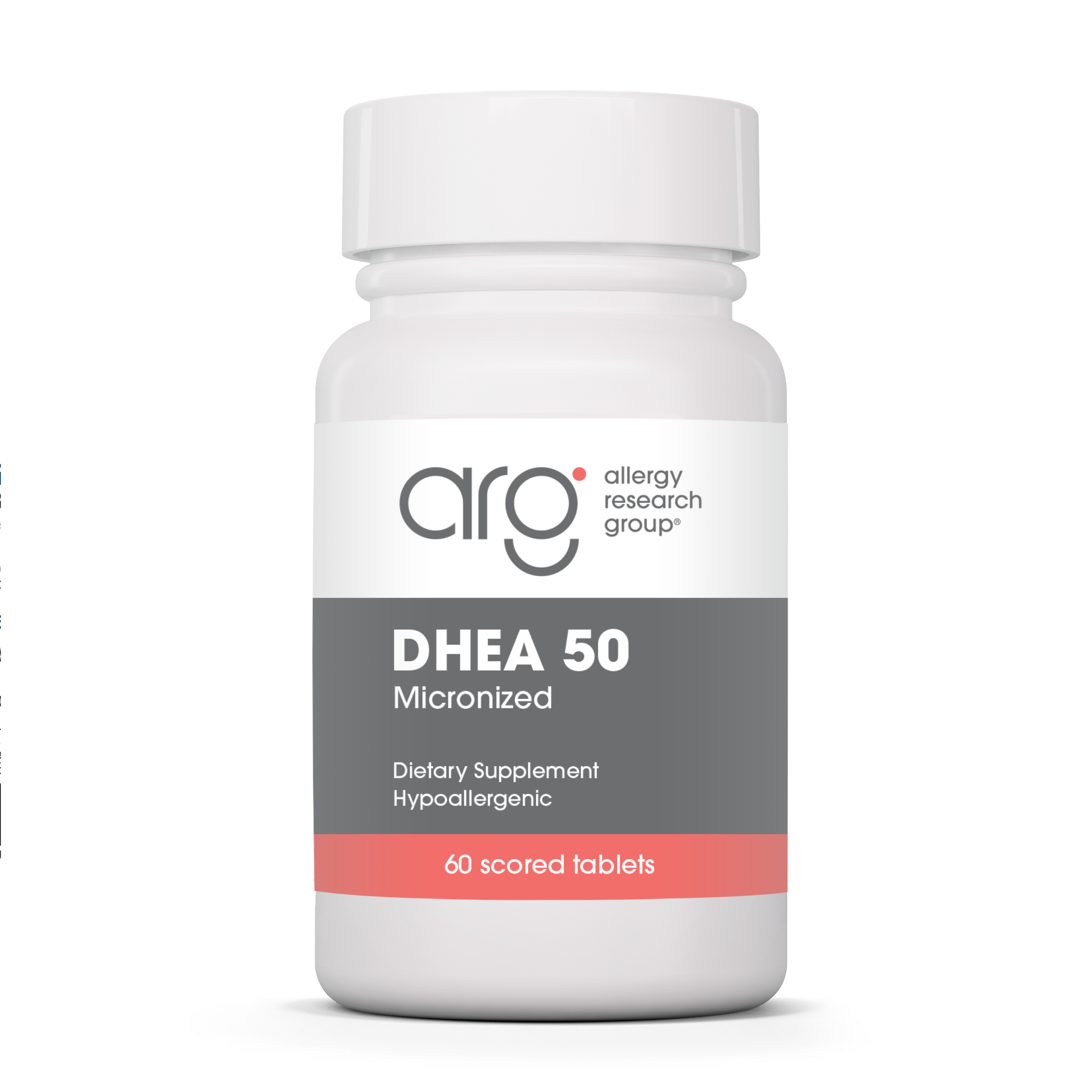Allergy Research Group DHEA 50 mg - 60 scored tablets bottle front label