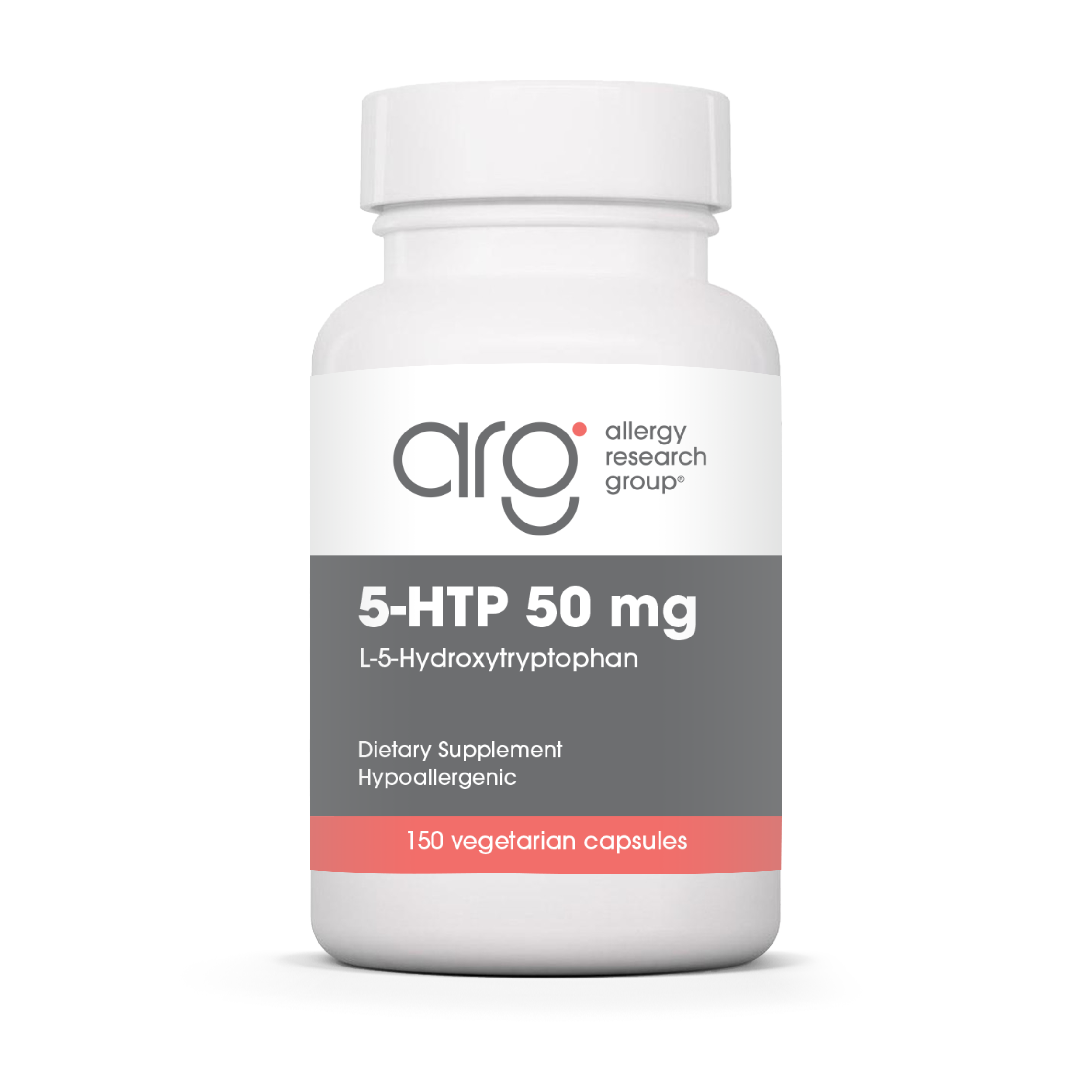 Allergy Research Group 5-HTP 50 mg – 150 vegetarian capsules bottle front label