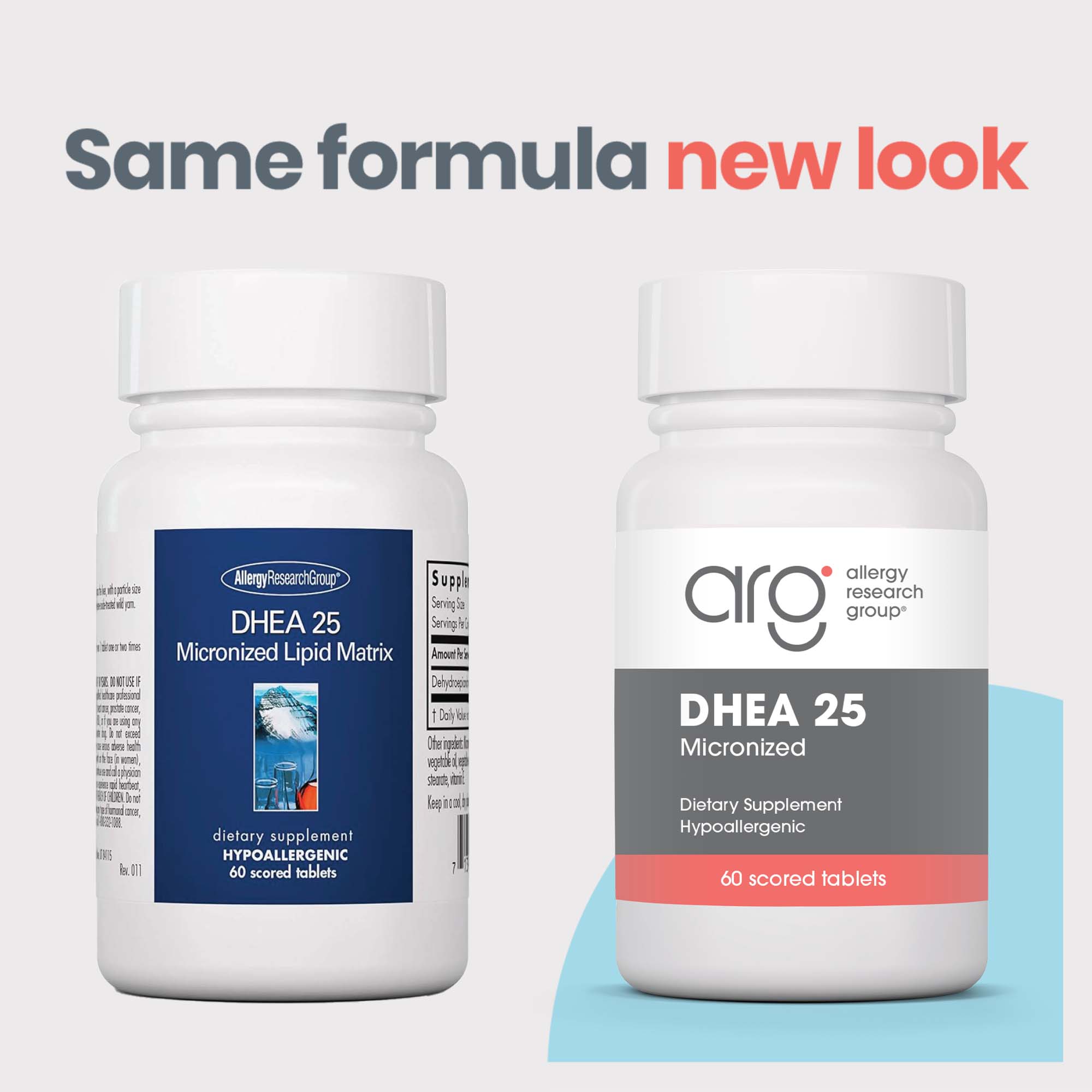 DHEA 25 mg - new look vs original bottle