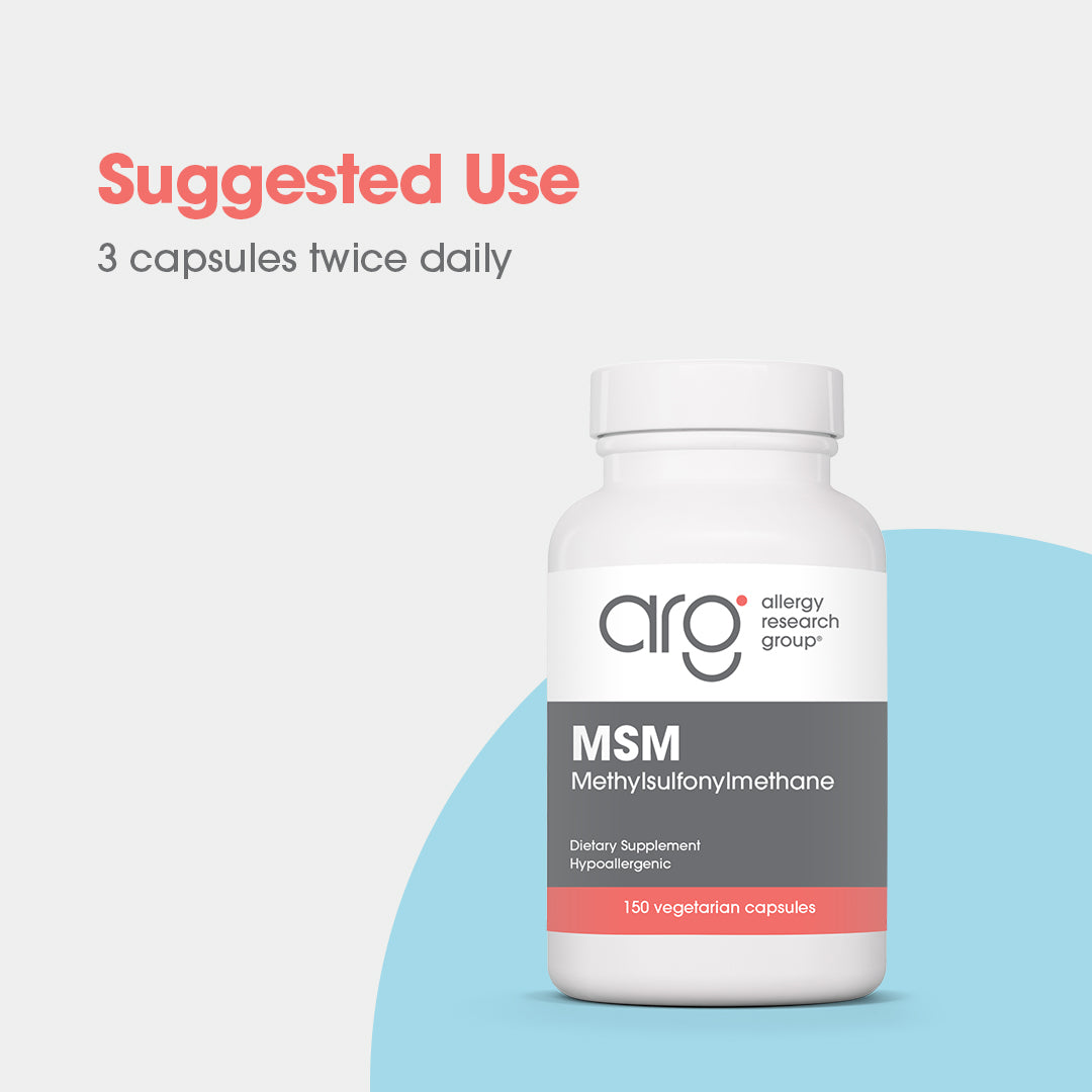 MSM 500 mg - suggested use: 3 capsules twice daily