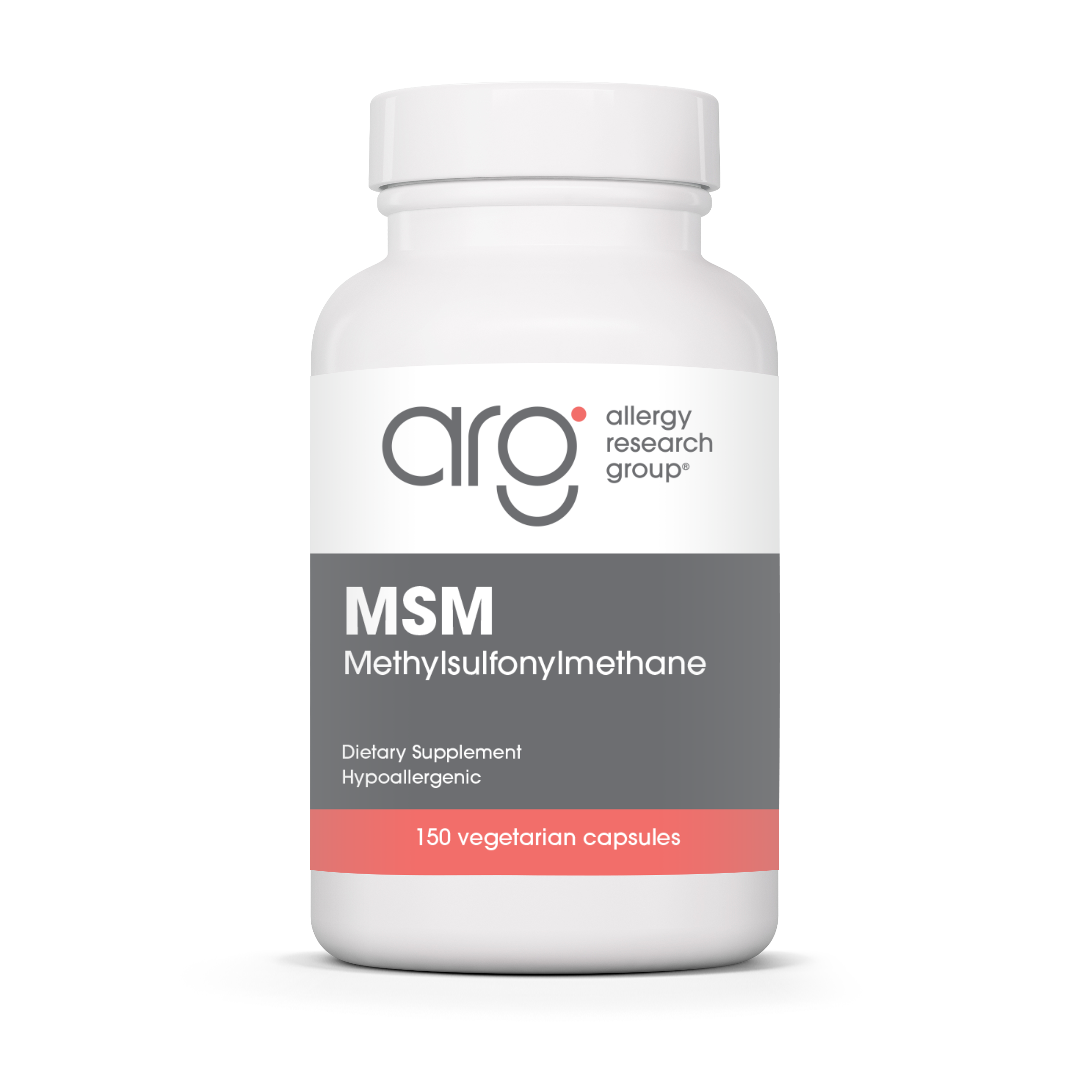 Allergy Research Group MSM 500 mg - 150 vegetarian capsules bottle front label