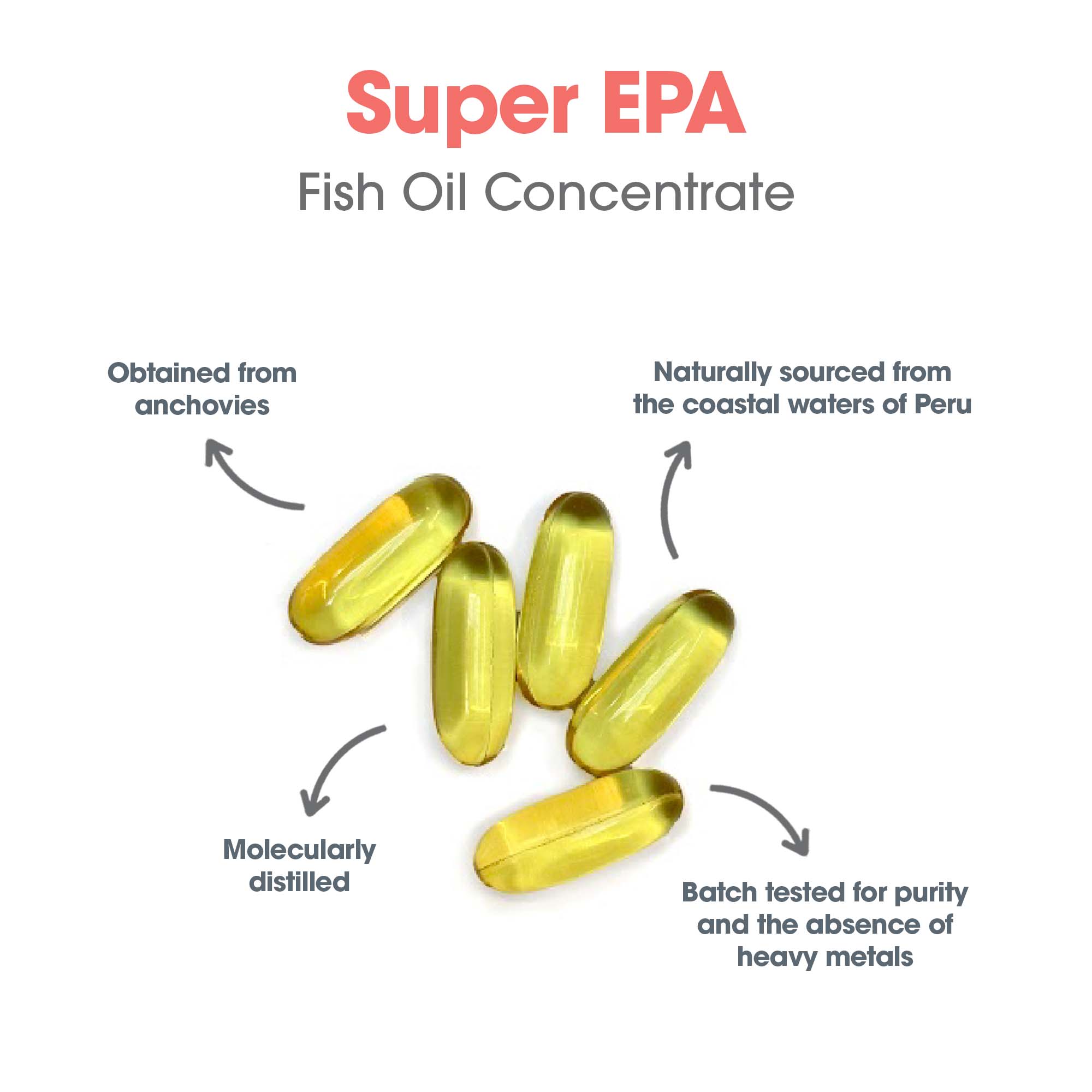 Super EPA - softgel size and composition with Fish Oil Concentrate