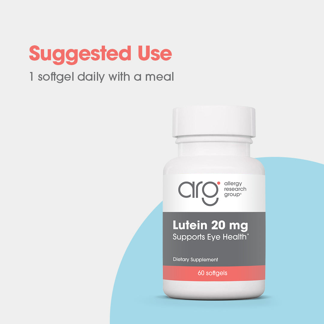 Lutein 20 mg - suggested use: 1 softgel daily with a meal