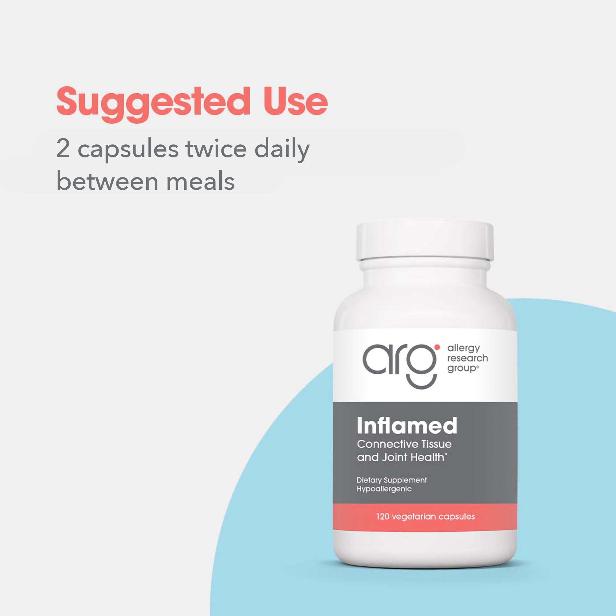 InflaMed - suggested use: 2 capsules twice daily between meals