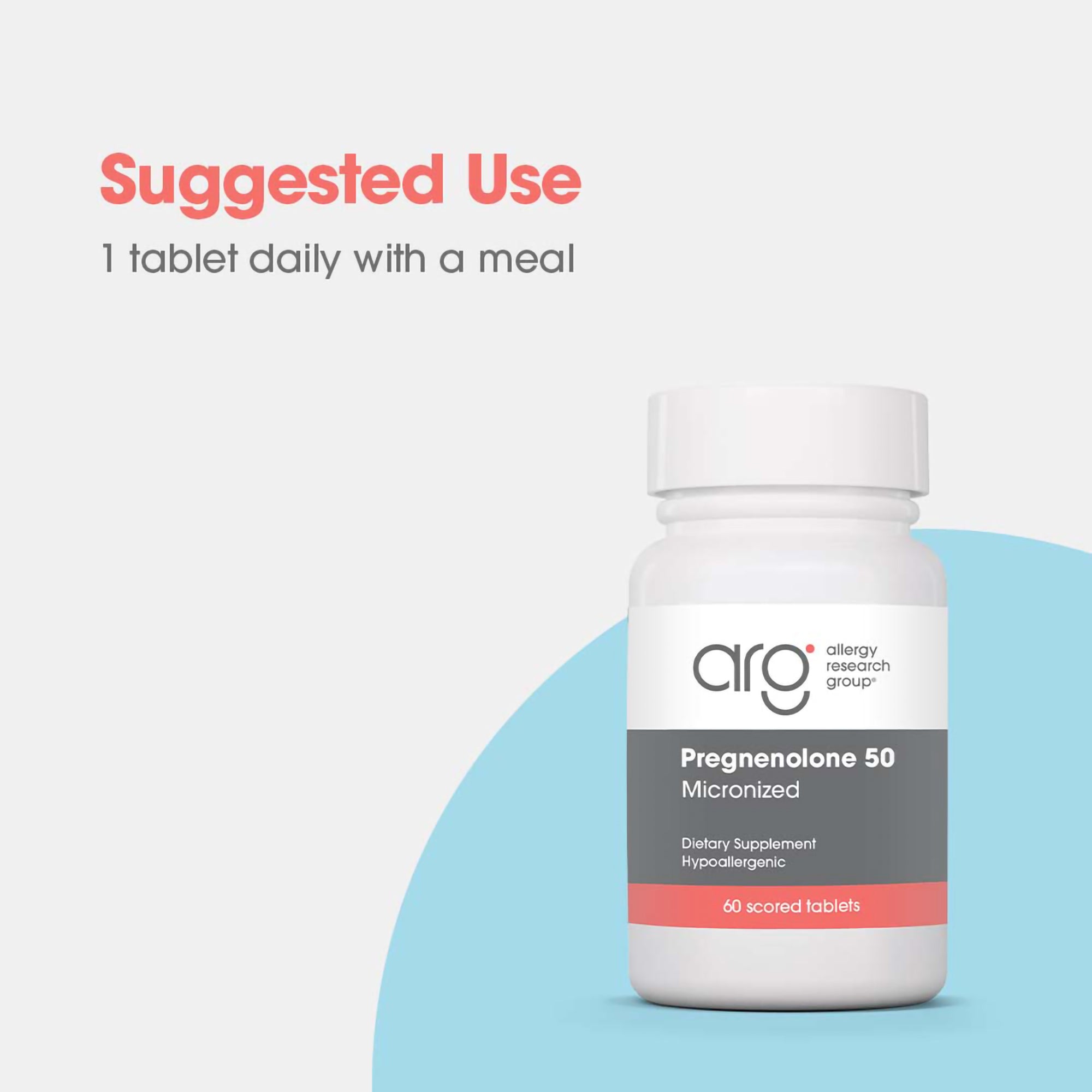 Pregnenolone 50 mg - suggested use: 1 tablet with a meal
