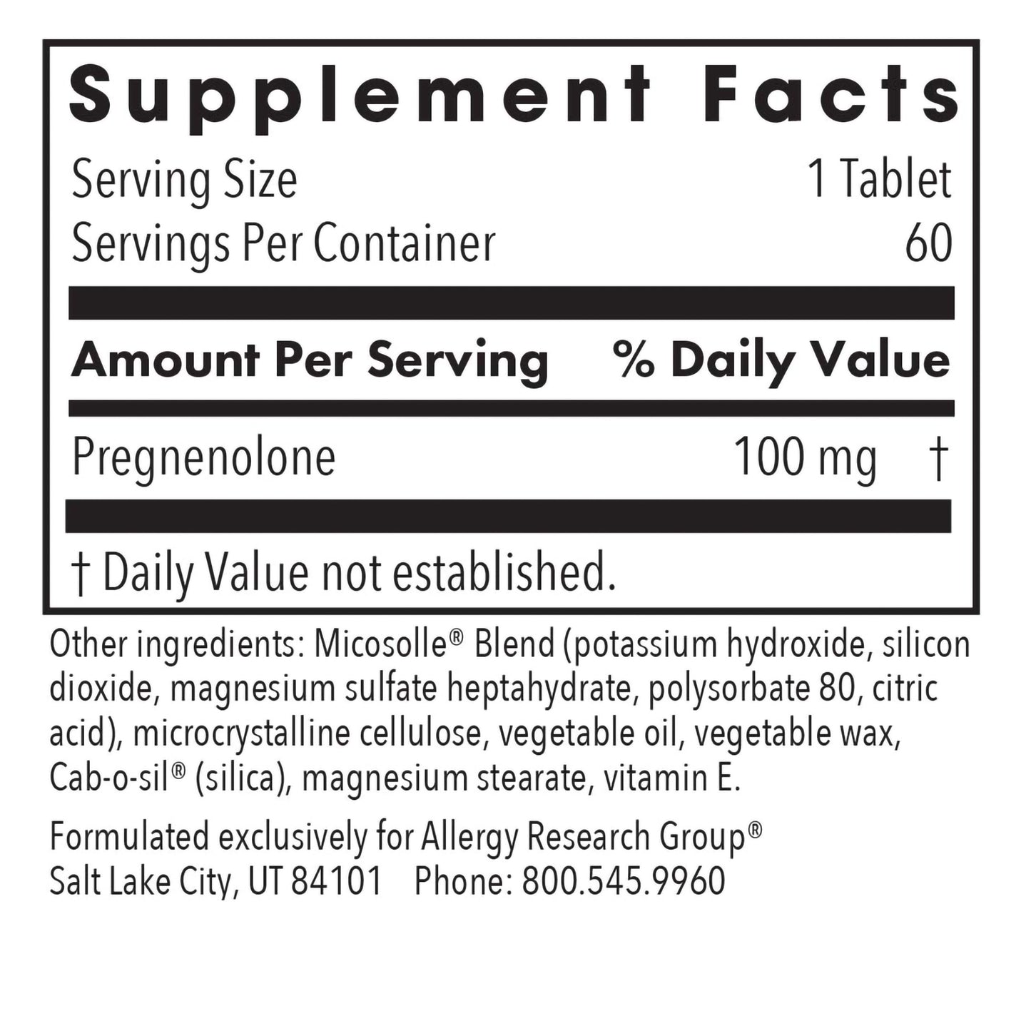 Pregnenolone 100 mg