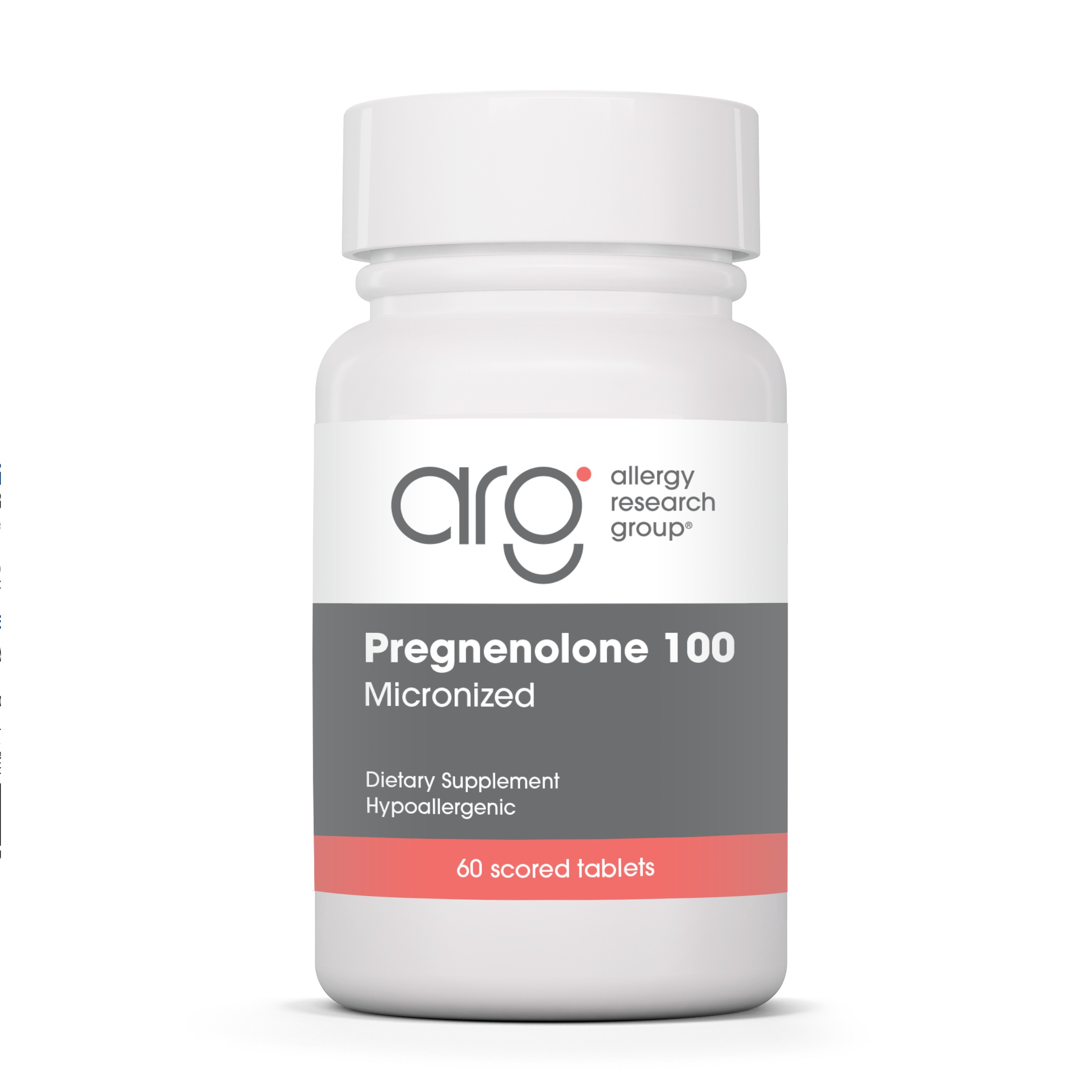 Allergy Research Group Pregnenolone 100 mg - 60 scored tablets bottle front label
