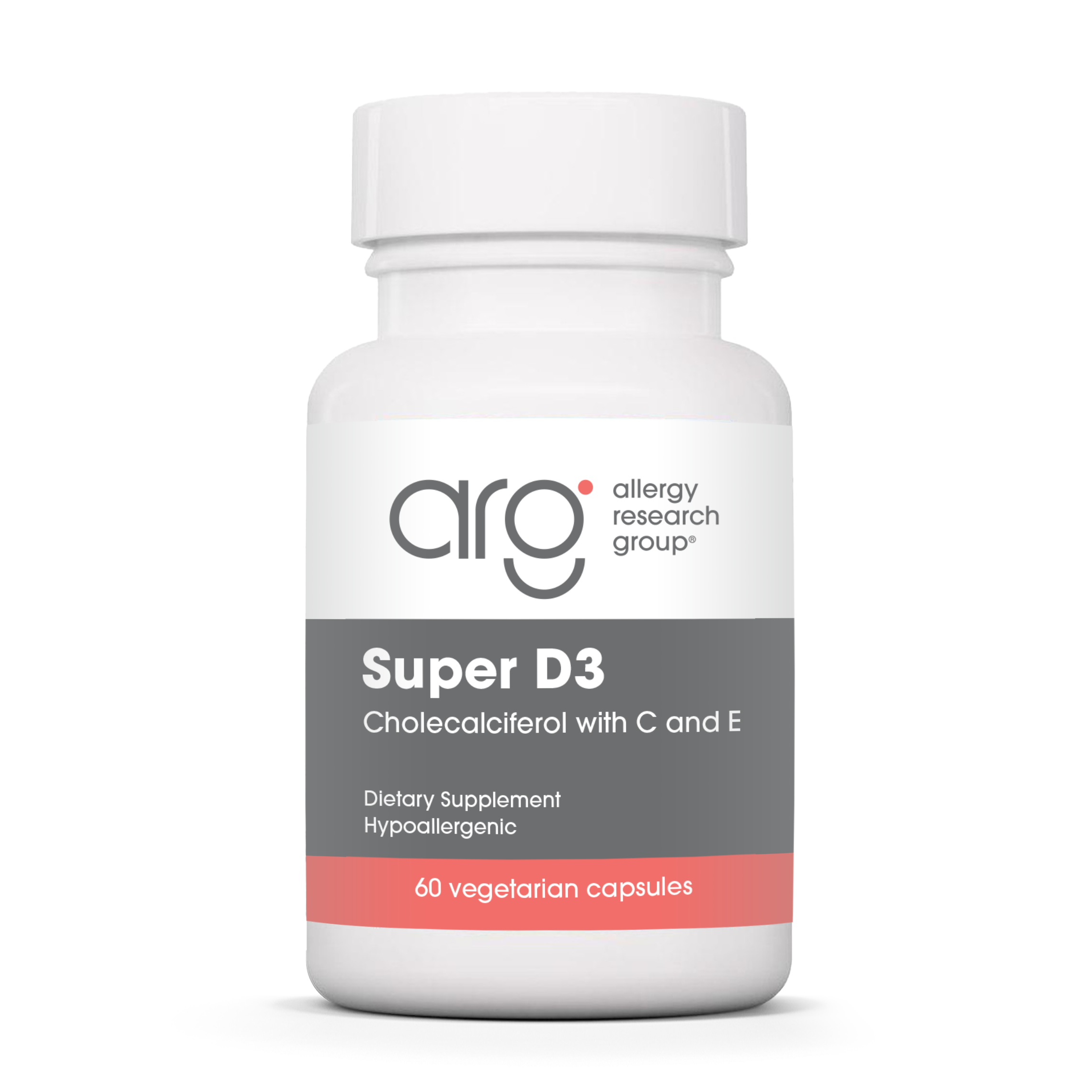Allergy Research Group Super D3 - 60 vegetarian capsules bottle front label