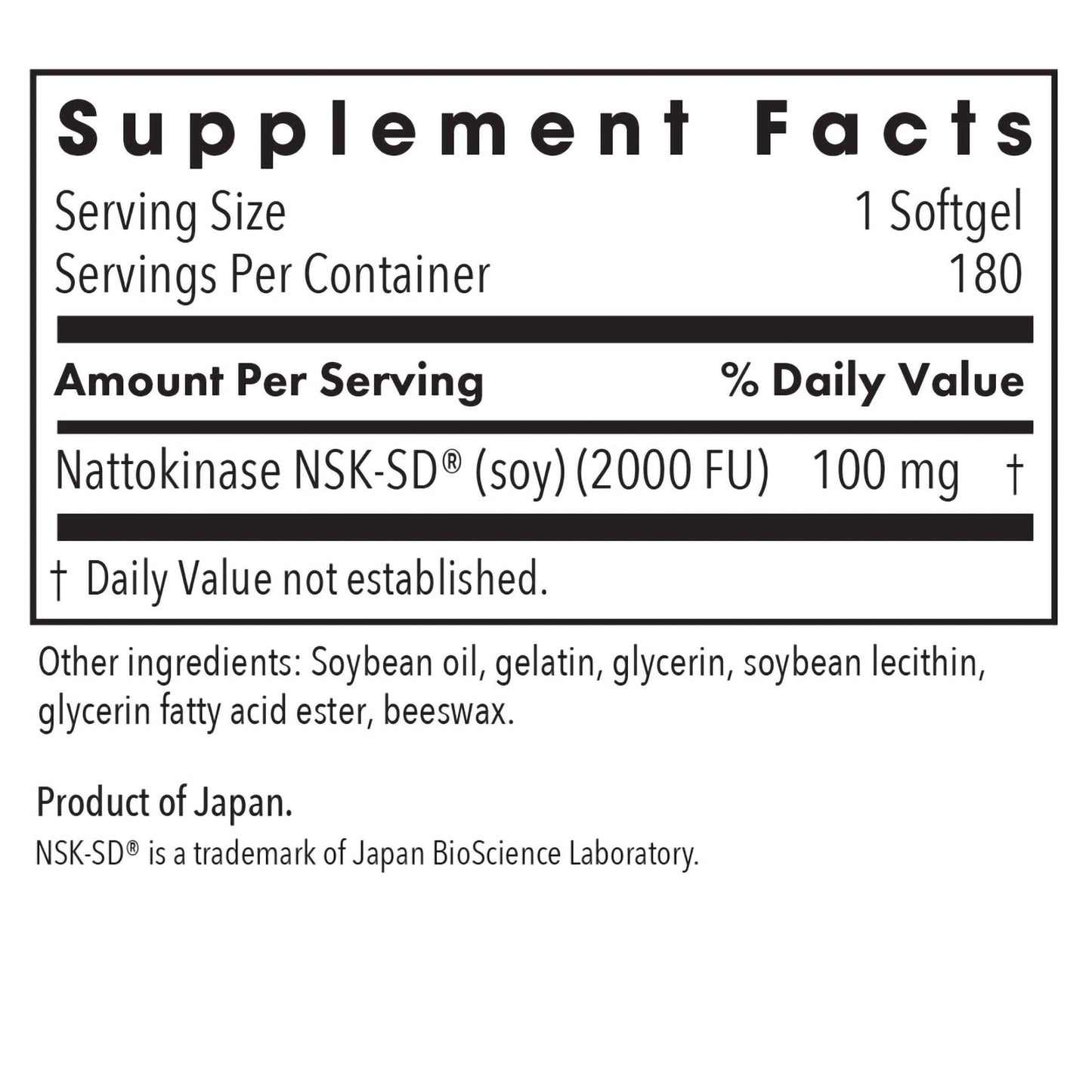 Nattokinase 100 mg NSK-SD®