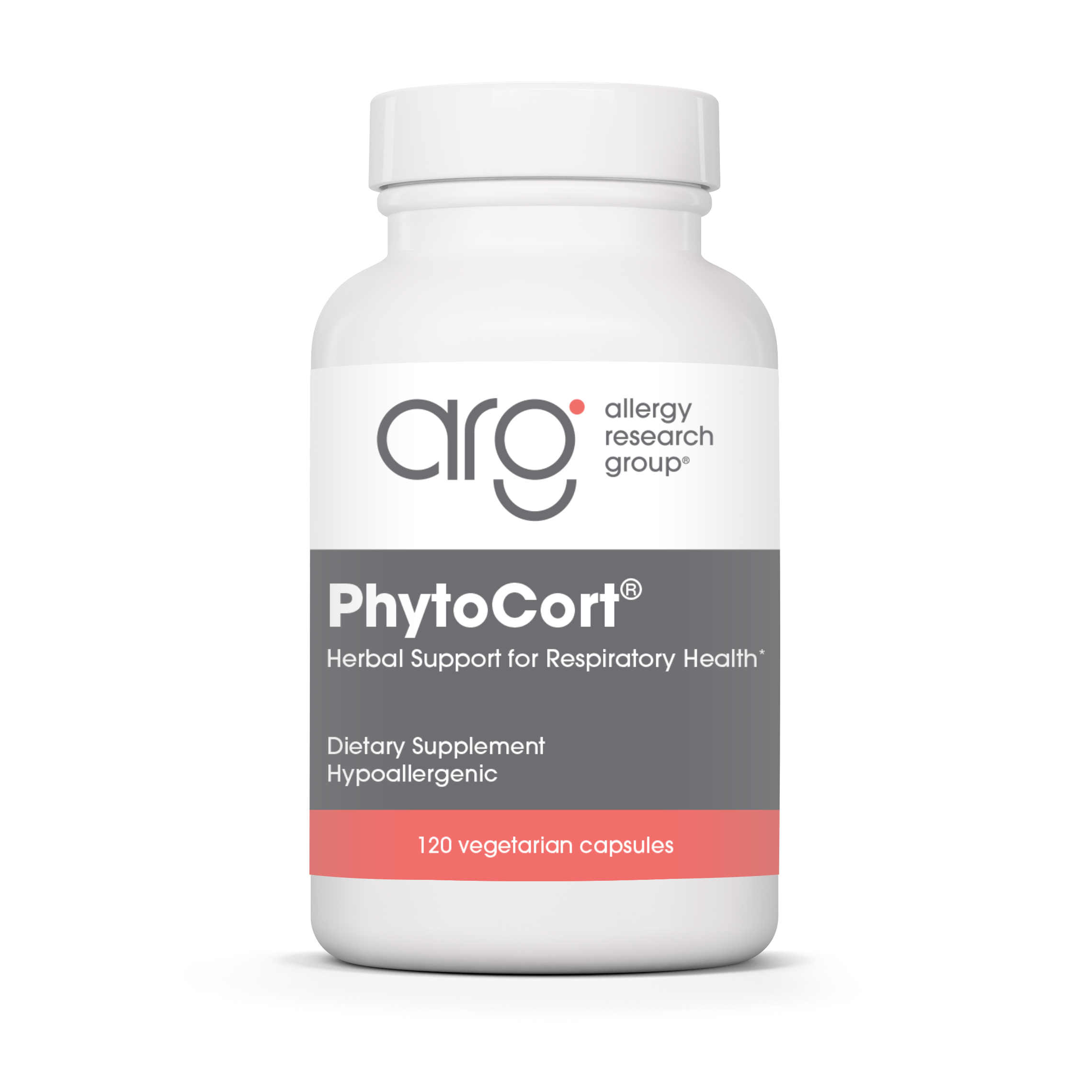 Allergy Research Group PhytoCort® - 120 vegetarian capsules bottle front label