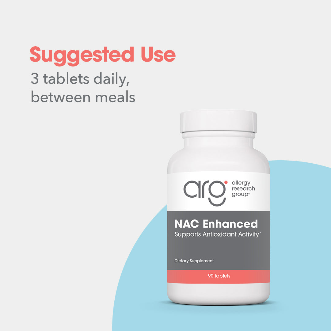 NAC Enhanced - suggested use: 3 tablets daily between meals