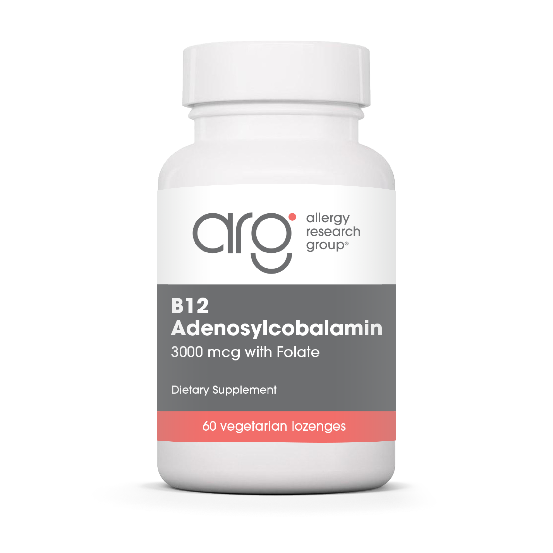 Allergy Research Group B12 Adenosylcobalamin - 60 vegetarian lozenges bottle front label