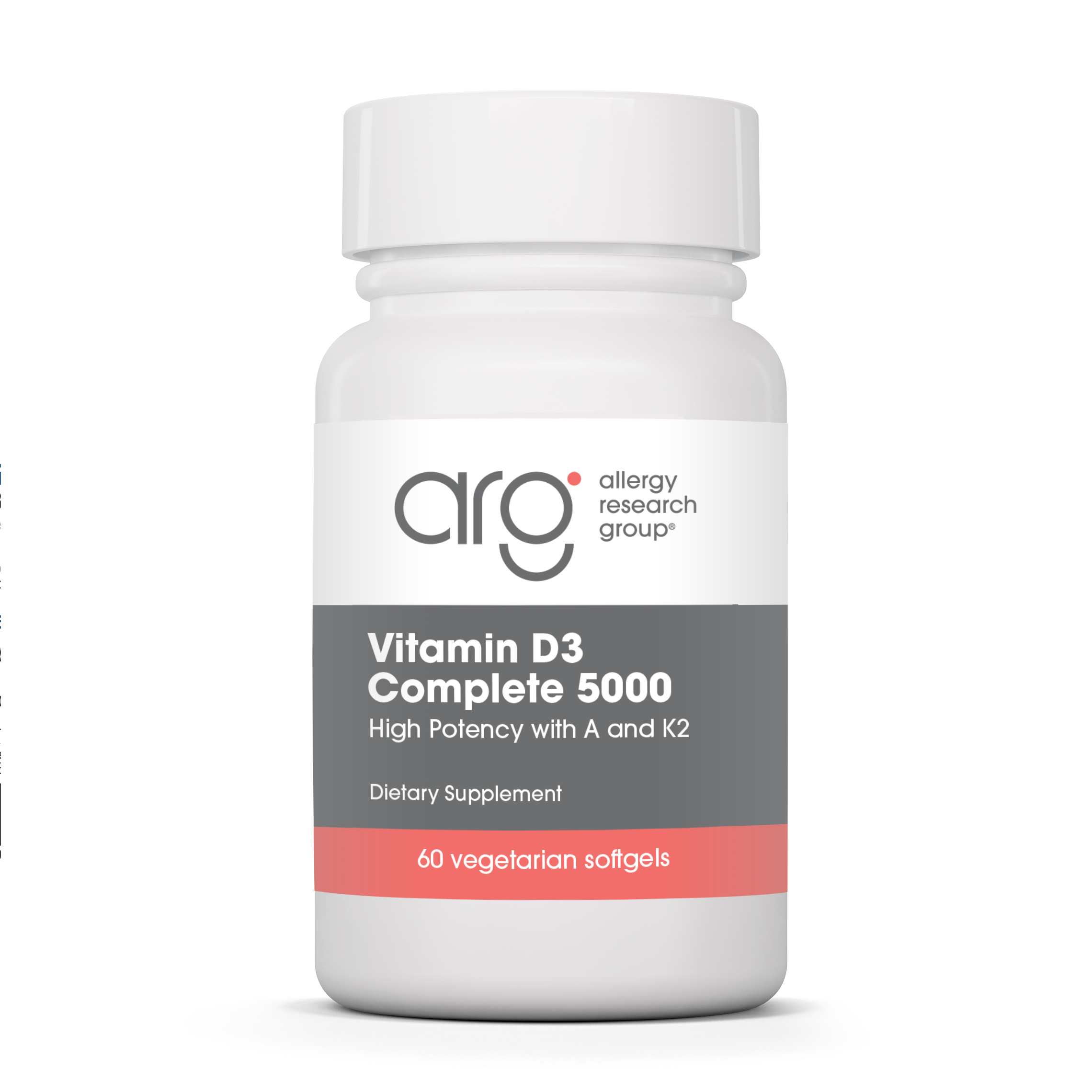 Allergy Research Group Vitamin D3 Complete 5000 - 60 vegetarian softgels bottle front label