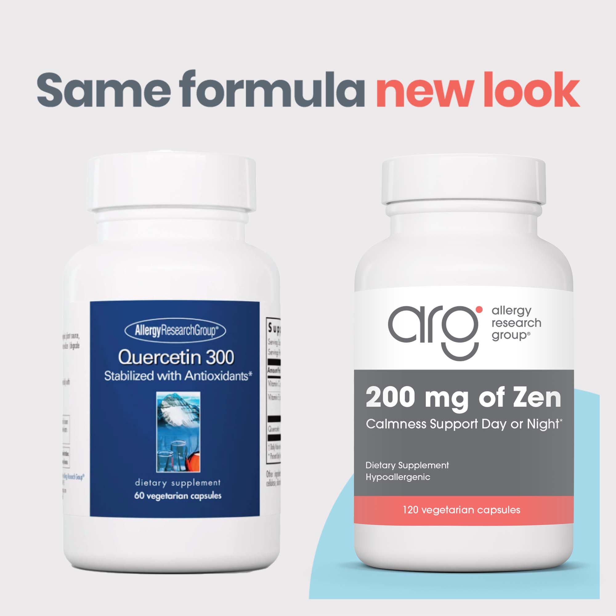 200 mg of Zen – new look packaging compared to Quercetin 300