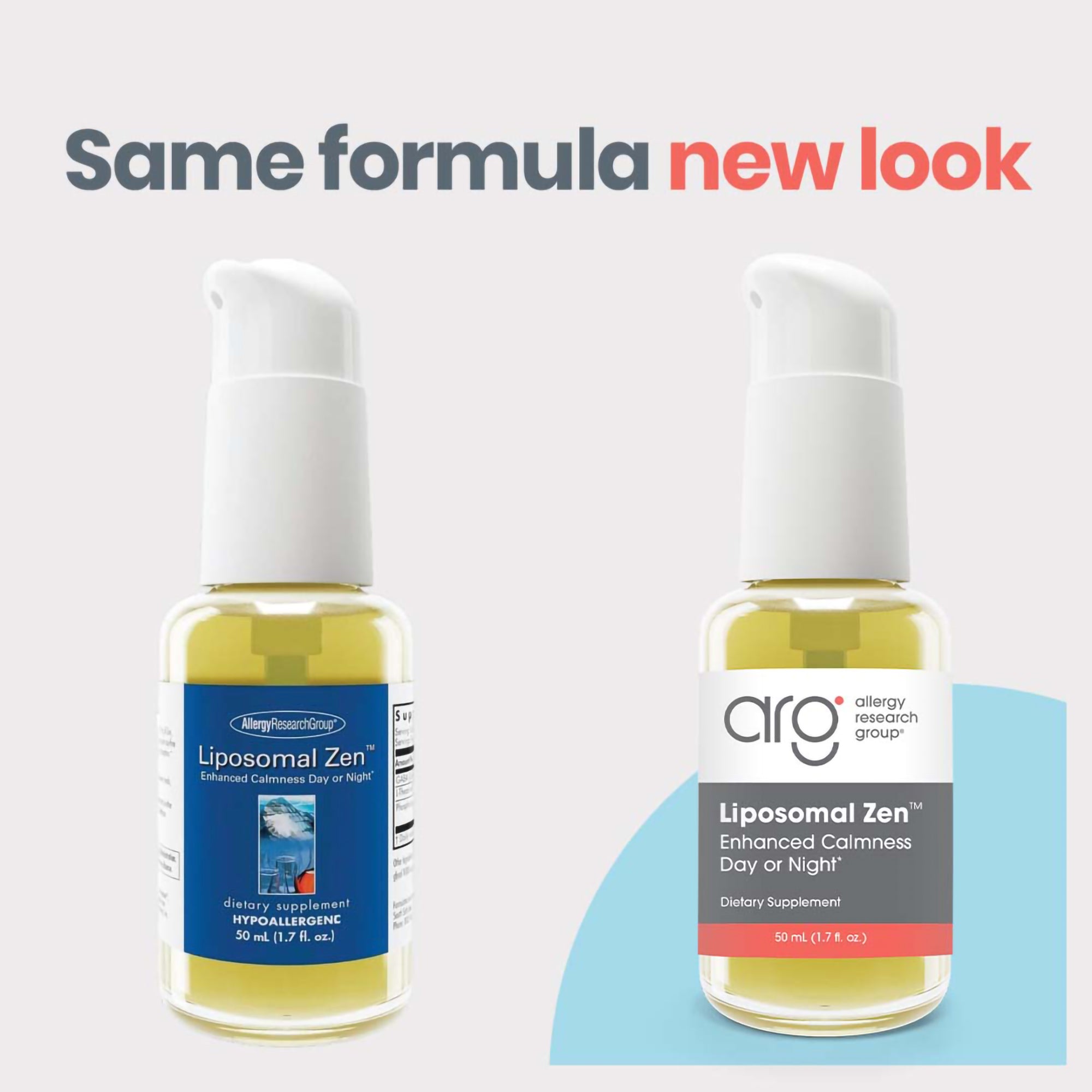 Liposomal Zen™ - new look vs original bottle
