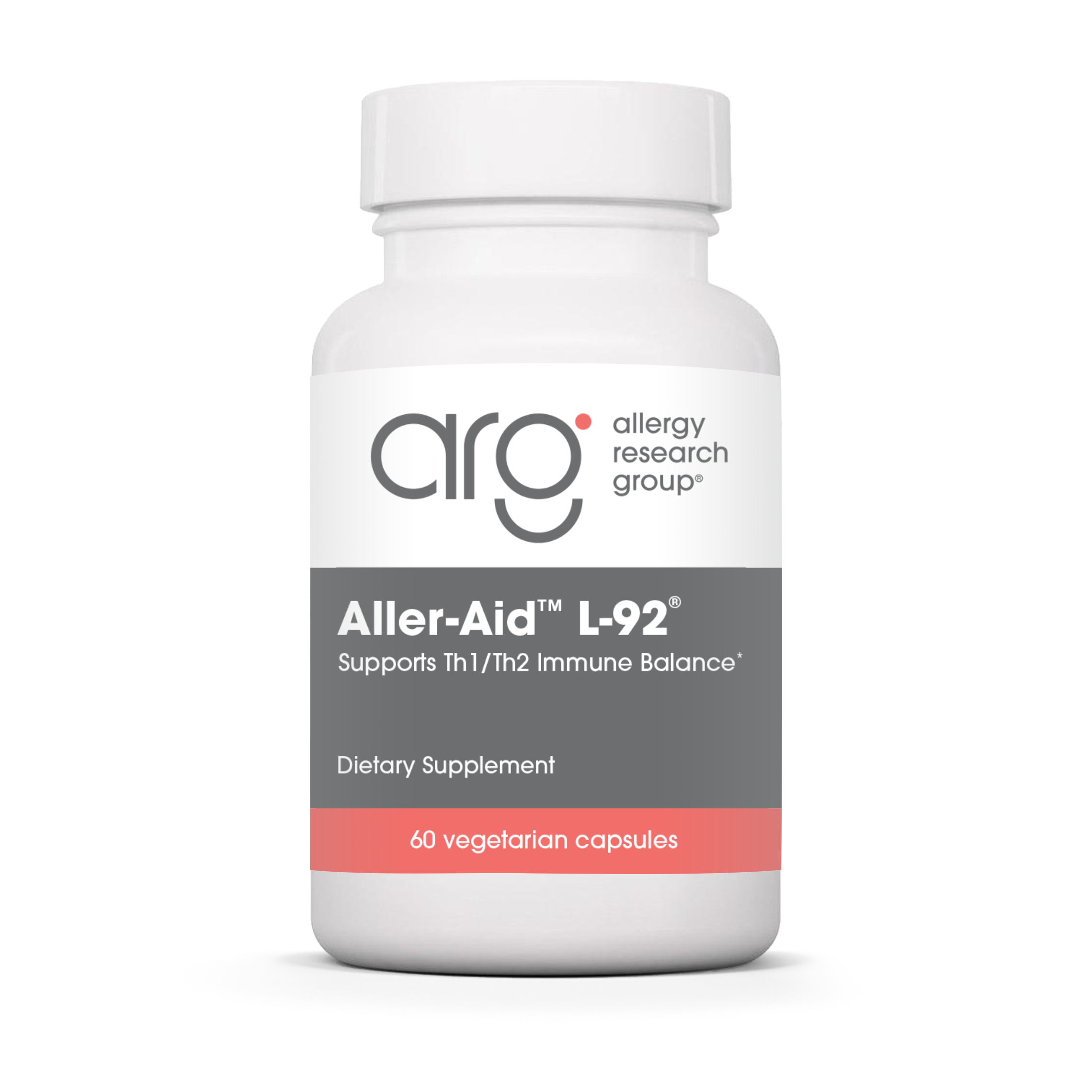 Allergy Research Group Aller-Aid™ L-92® – 60 vegetarian capsules bottle front label