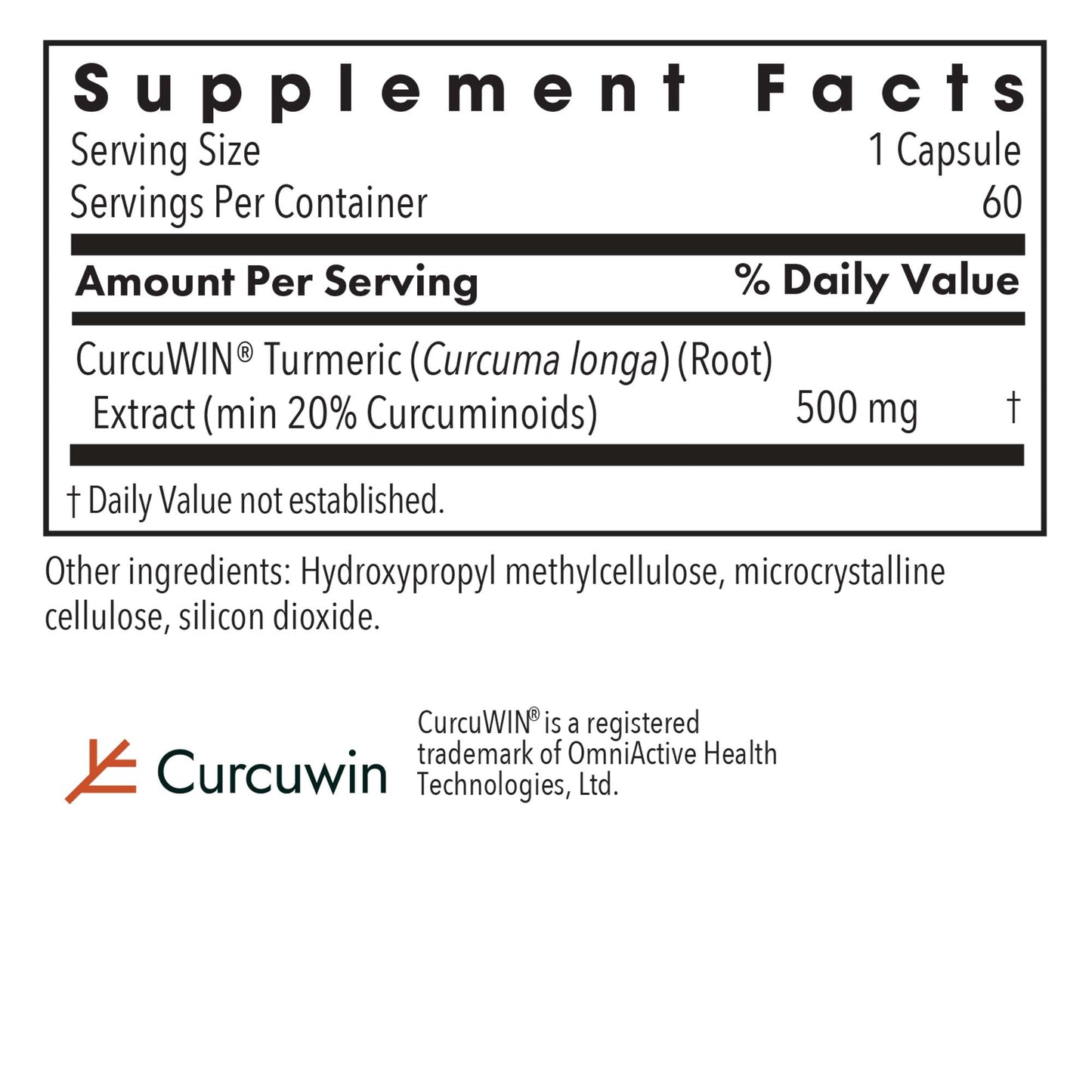 Curcumin Supplement - CurcuWIN 500 | Allergy Research Group