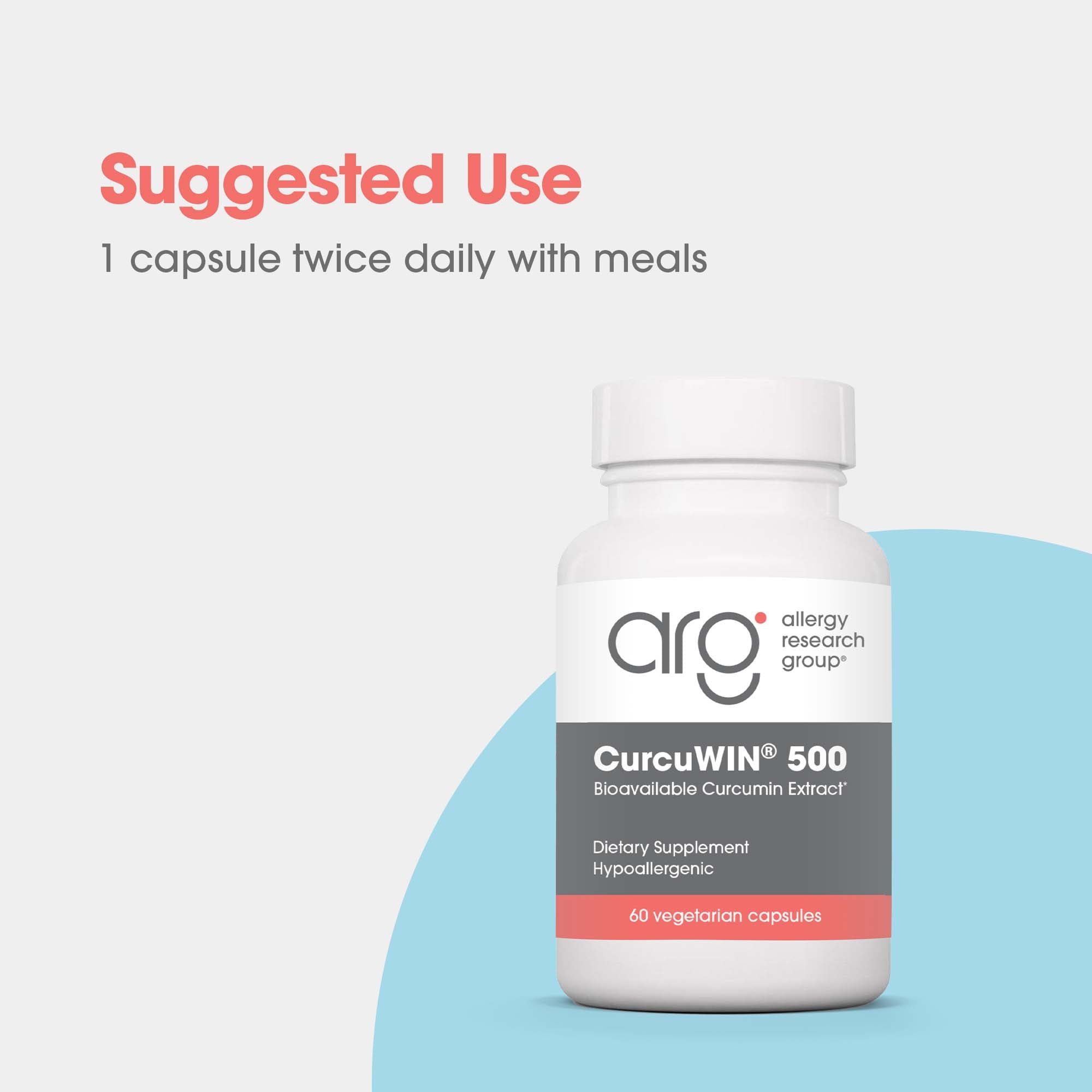 CurcuWIN® - suggested use: 1 capsule twice daily with meals