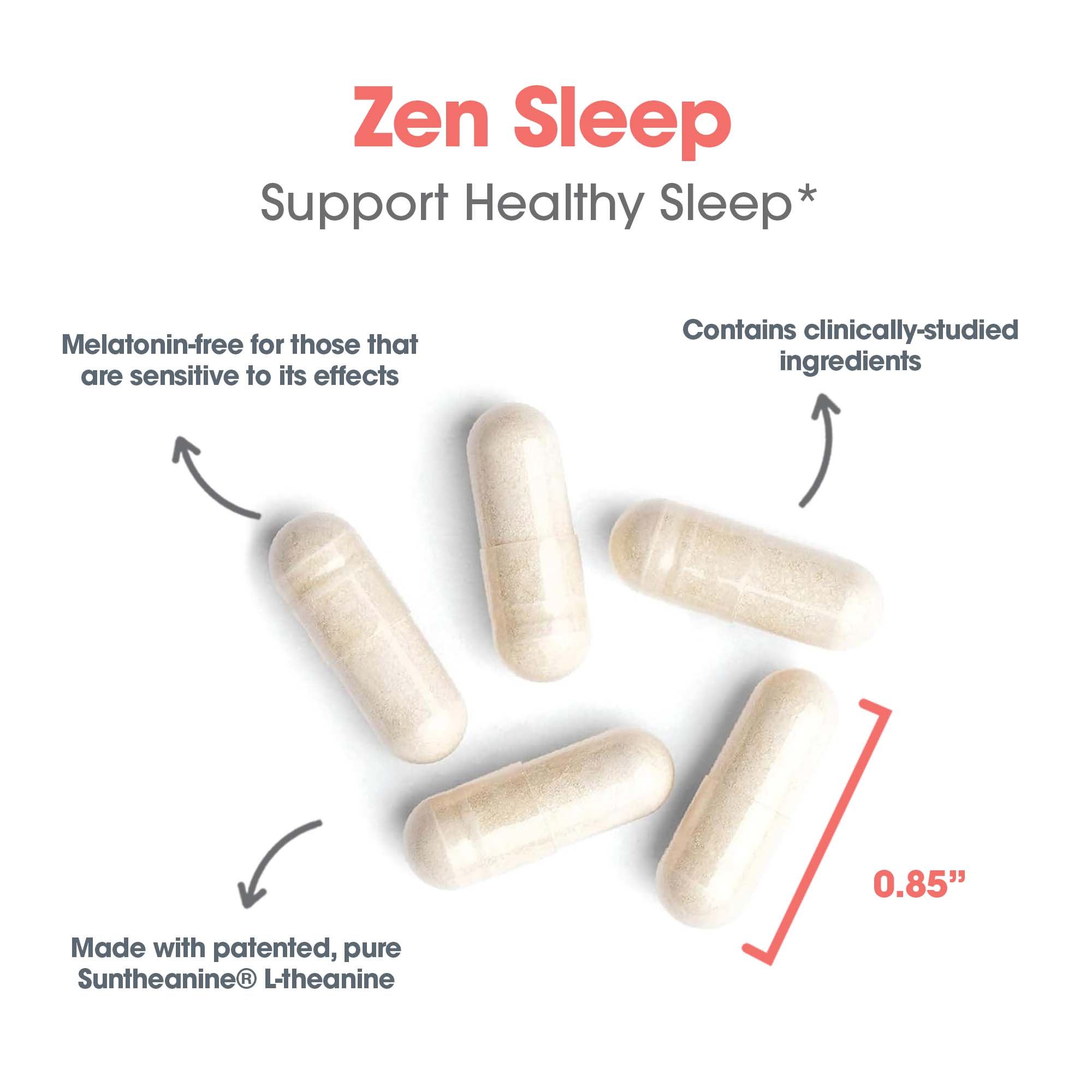 Zen Sleep - capsule size and composition with Melatonin - free
