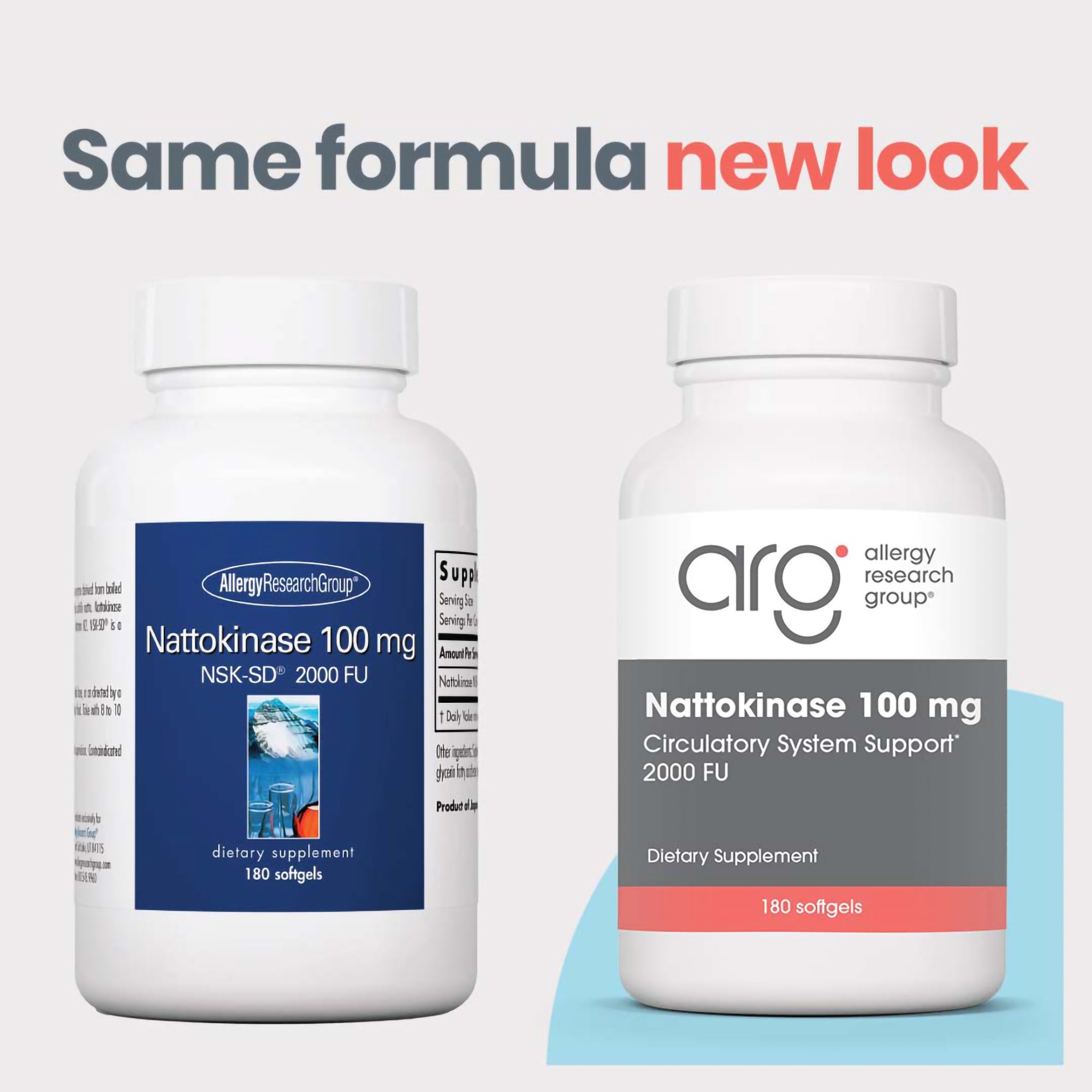 Nattokinase 100 mg - new look vs original bottle