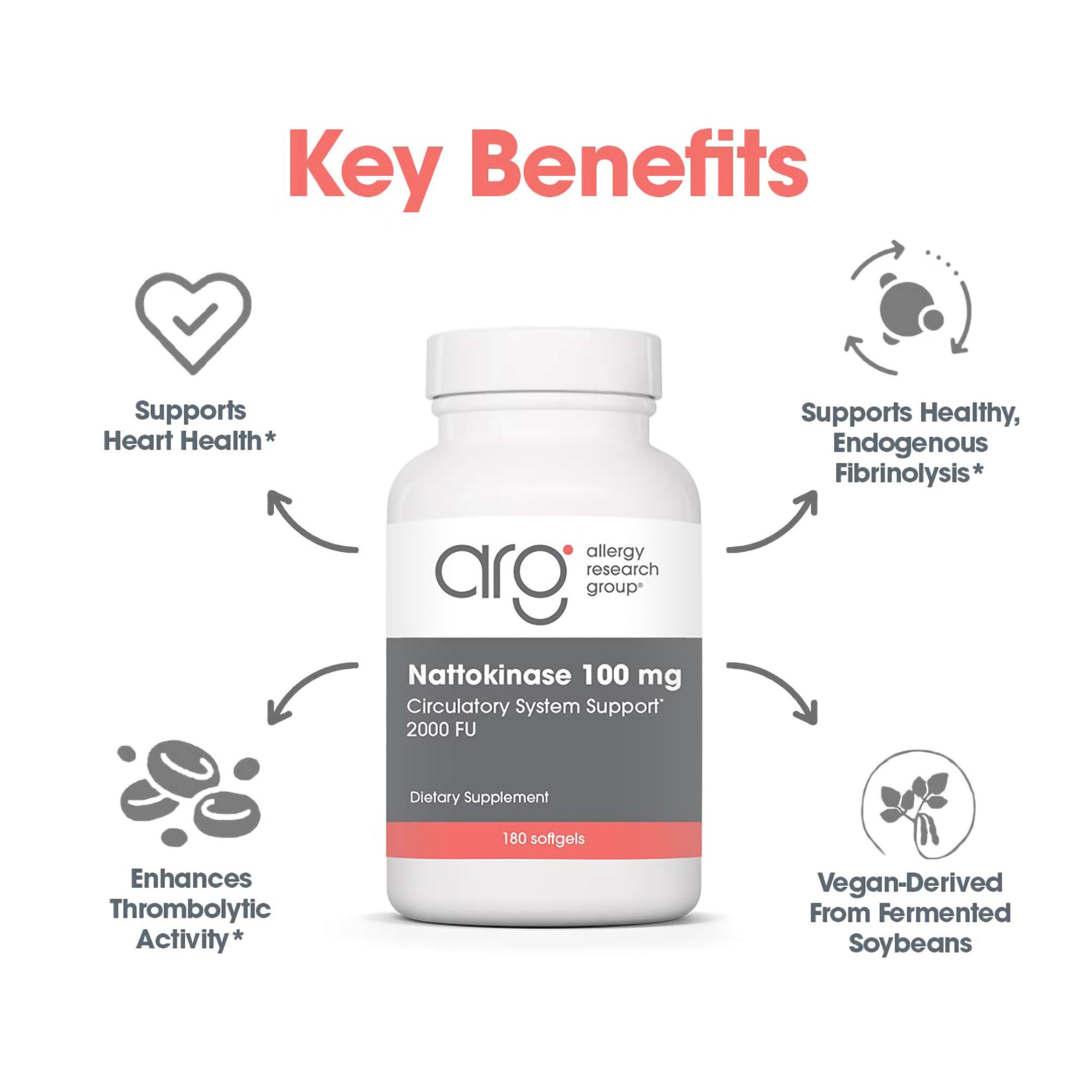 Nattokinase 100 mg - key benefits including heart health support