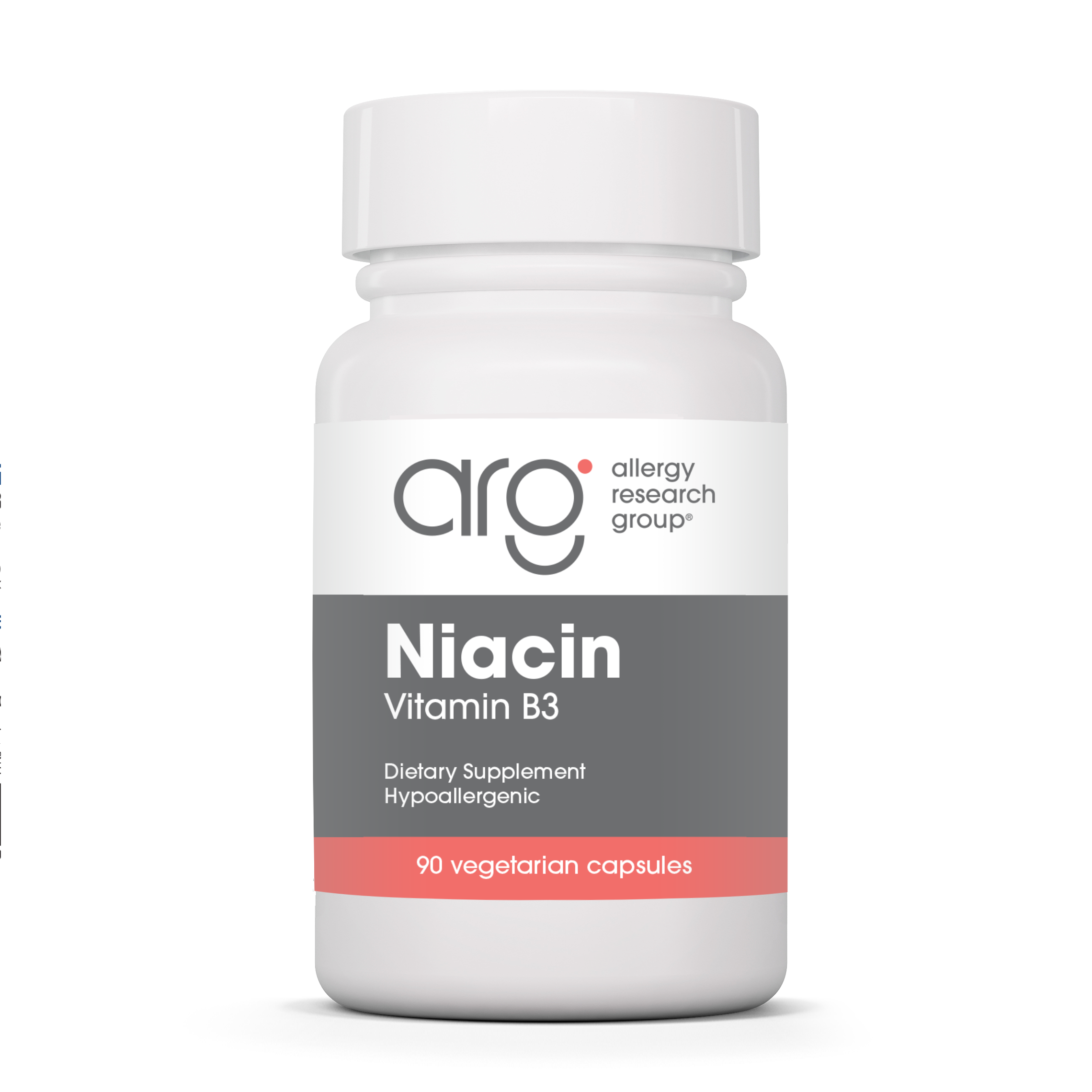 Allergy Research Group Niacin - 90 vegetarian capsules bottle front label