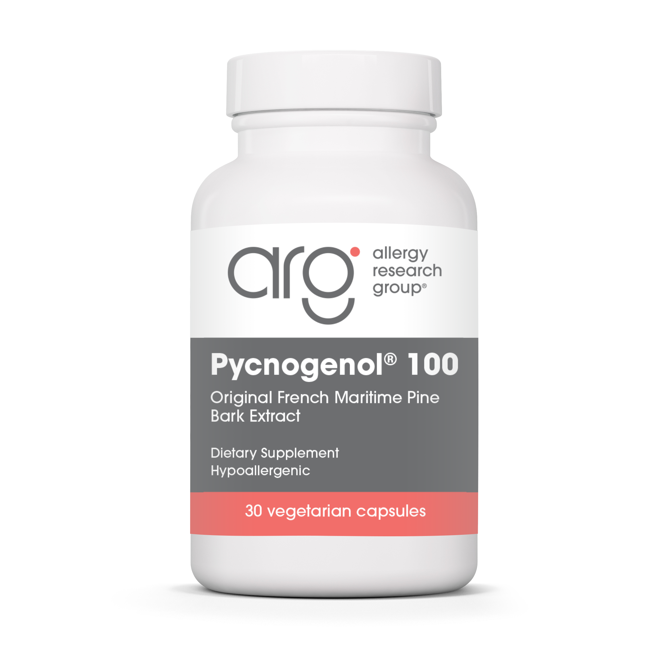 Allergy Research Group Pycnogenol® 100 -30 vegetarian capsules bottle front label