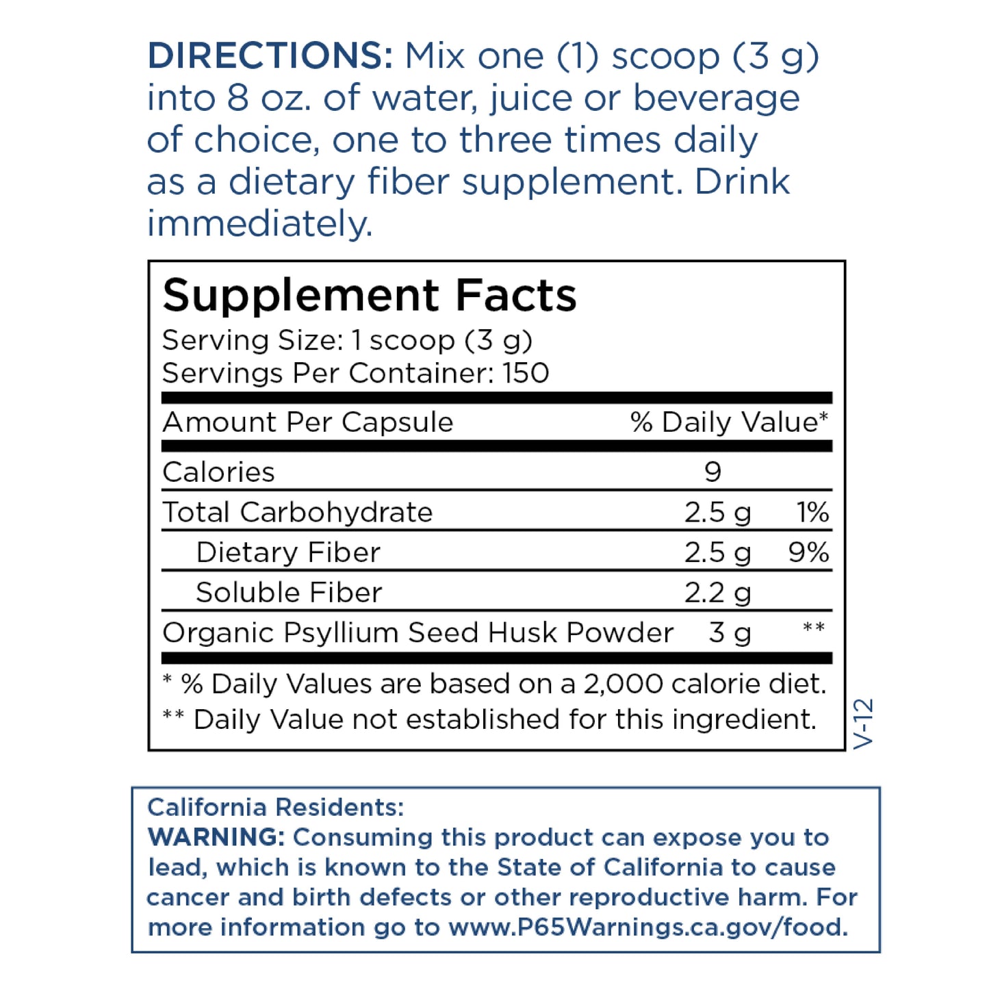 Metabolic Maintenance® Organic Psyllium Husk Powder