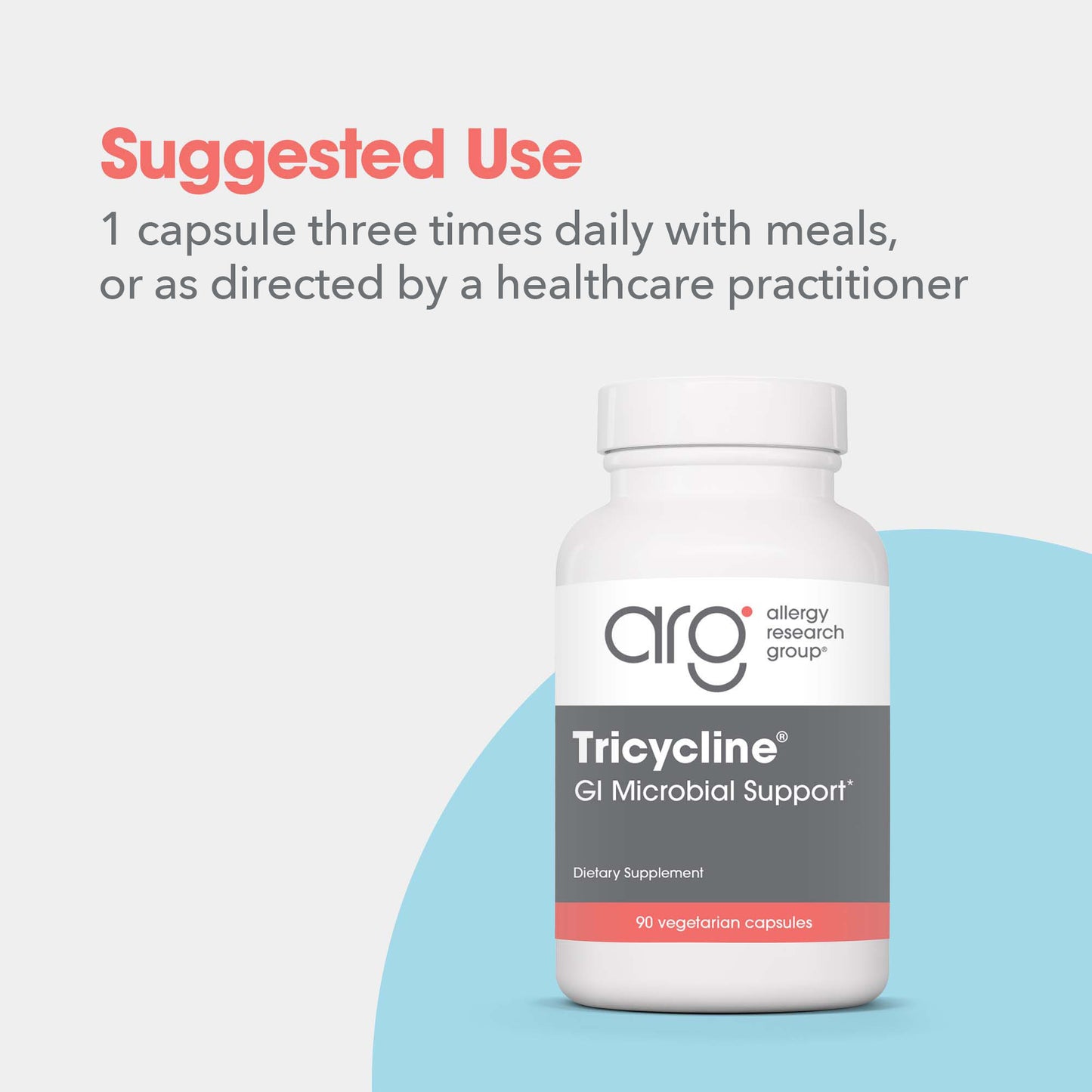 Tricycline® - suggested use: 1 capsule three times daily with meals 